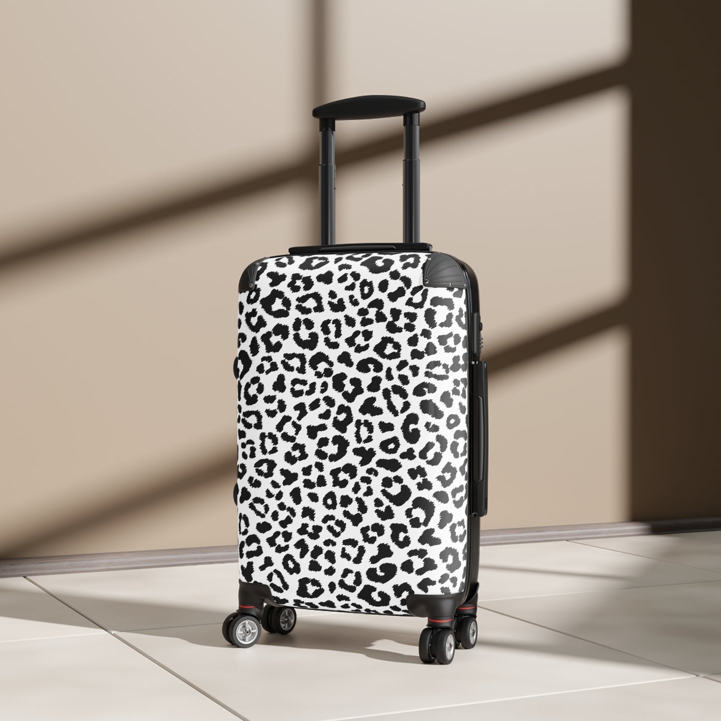 Black White Leopard Print Suitcase | Animal Print Luggage