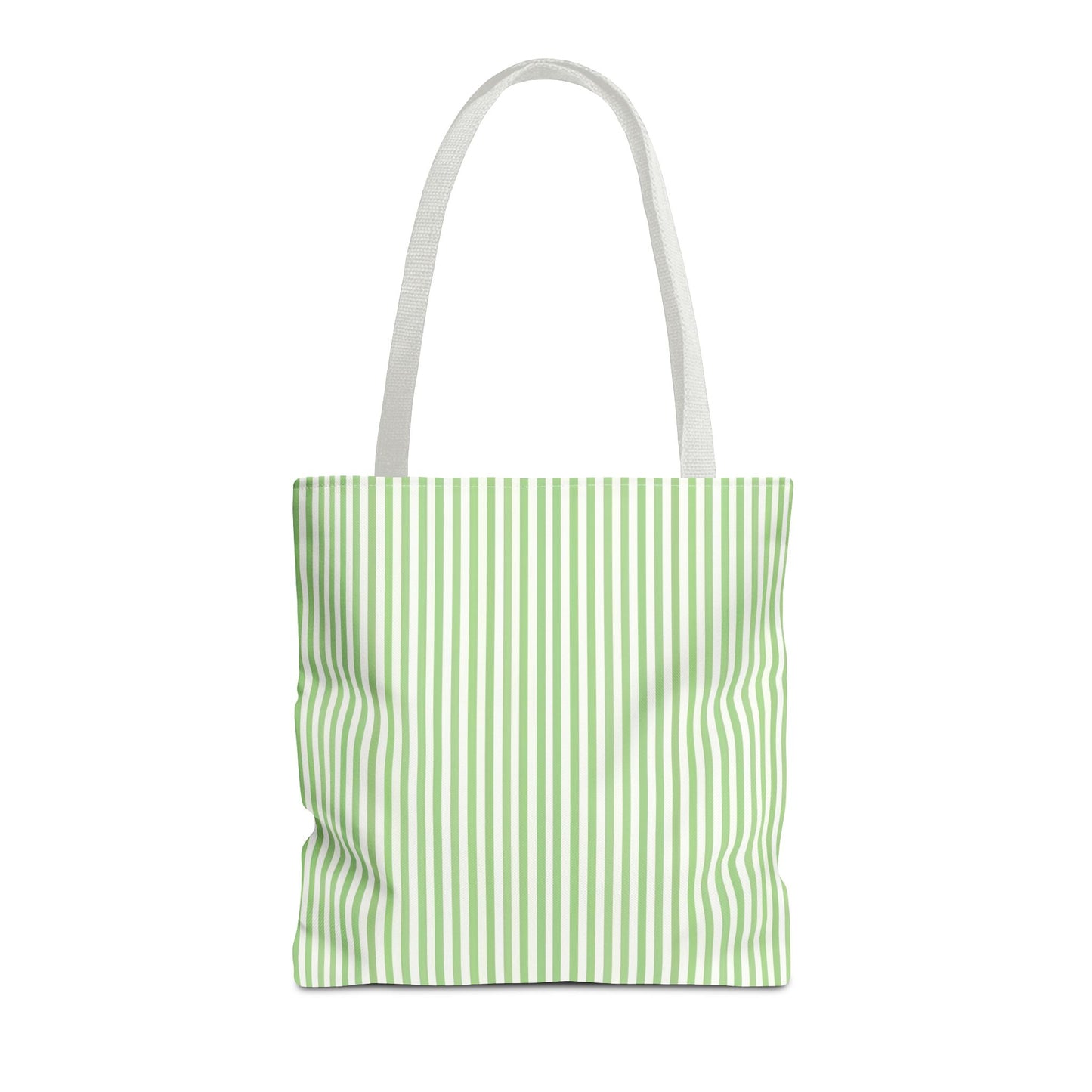 Green and White Chic Striped Tote Bag - Eco-Friendly, Lightweight, Shopping, Beach, Everyday Use, Gift for Her, Coastal Bag