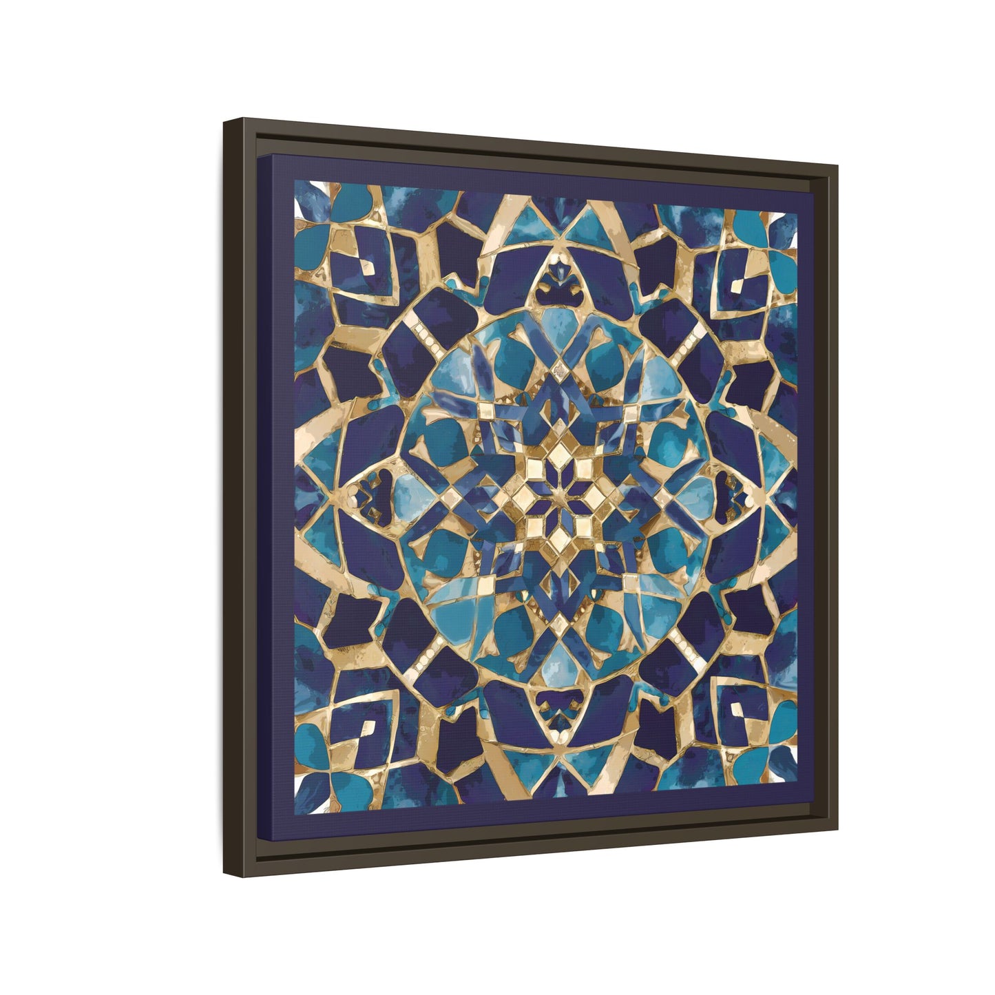 Framed Blue Moroccan Mosaic Wall Art — Matte Canvas Print