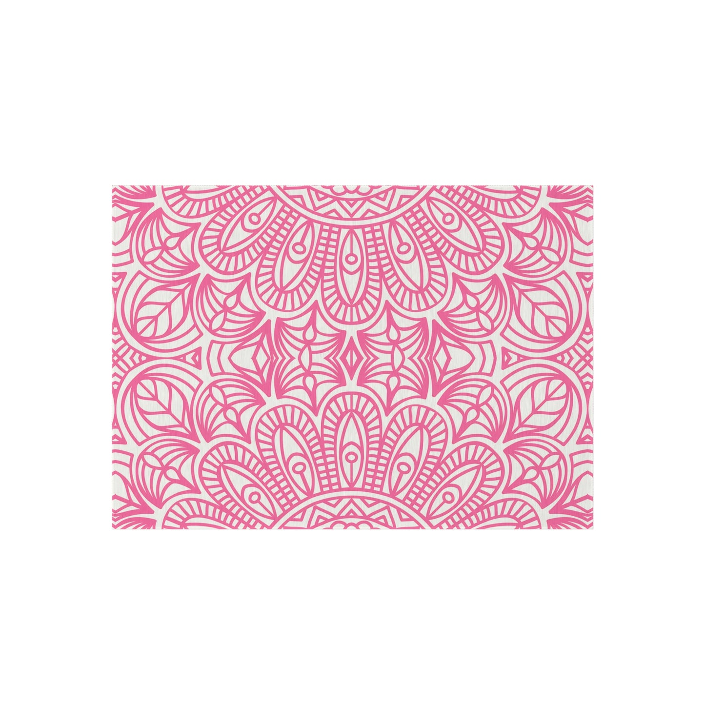 Pink Mandala Pattern Outdoor/Indoor Rug | Floral Patio Mat