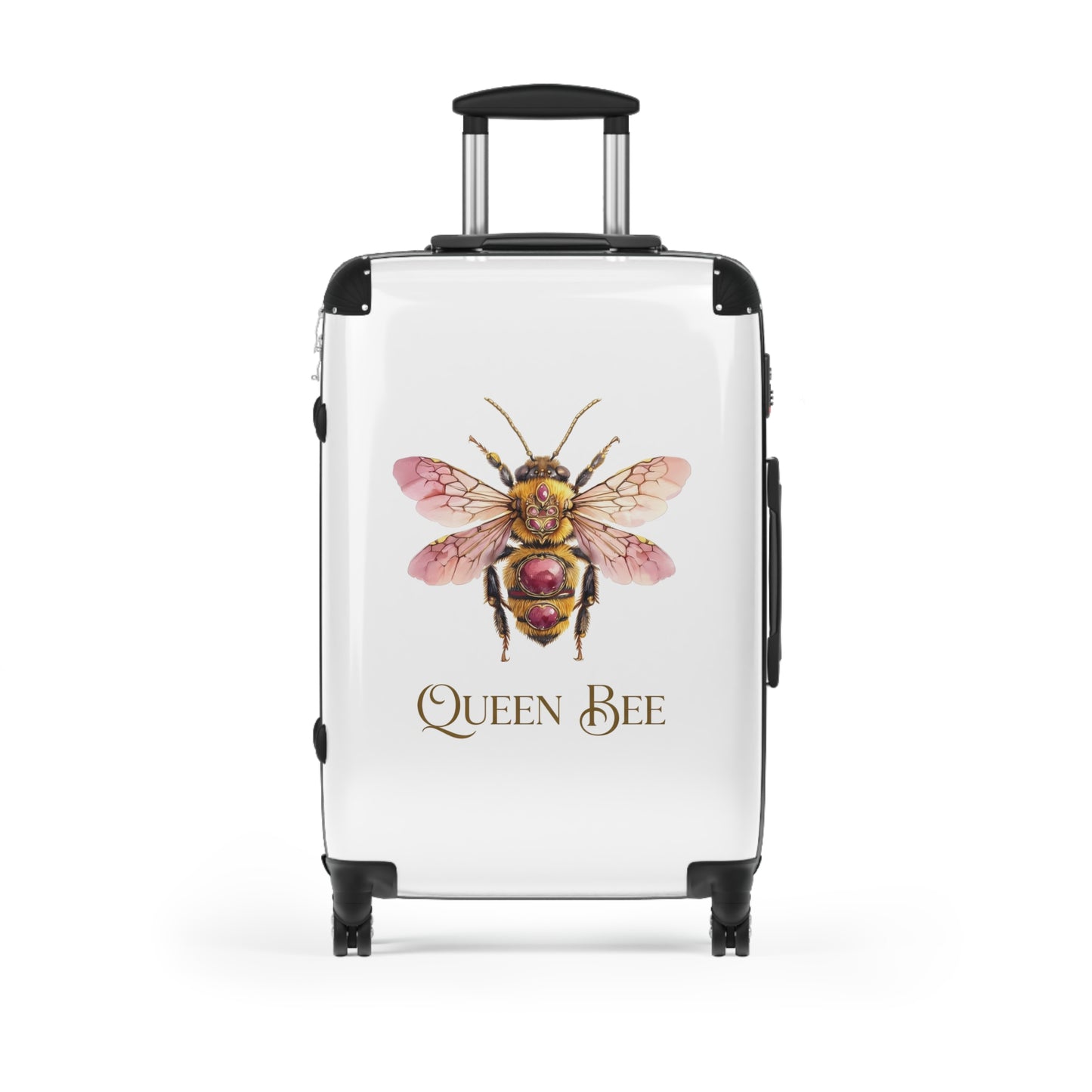 Queen Bee watercolor bee suitcase | luggage with floral bee artwork