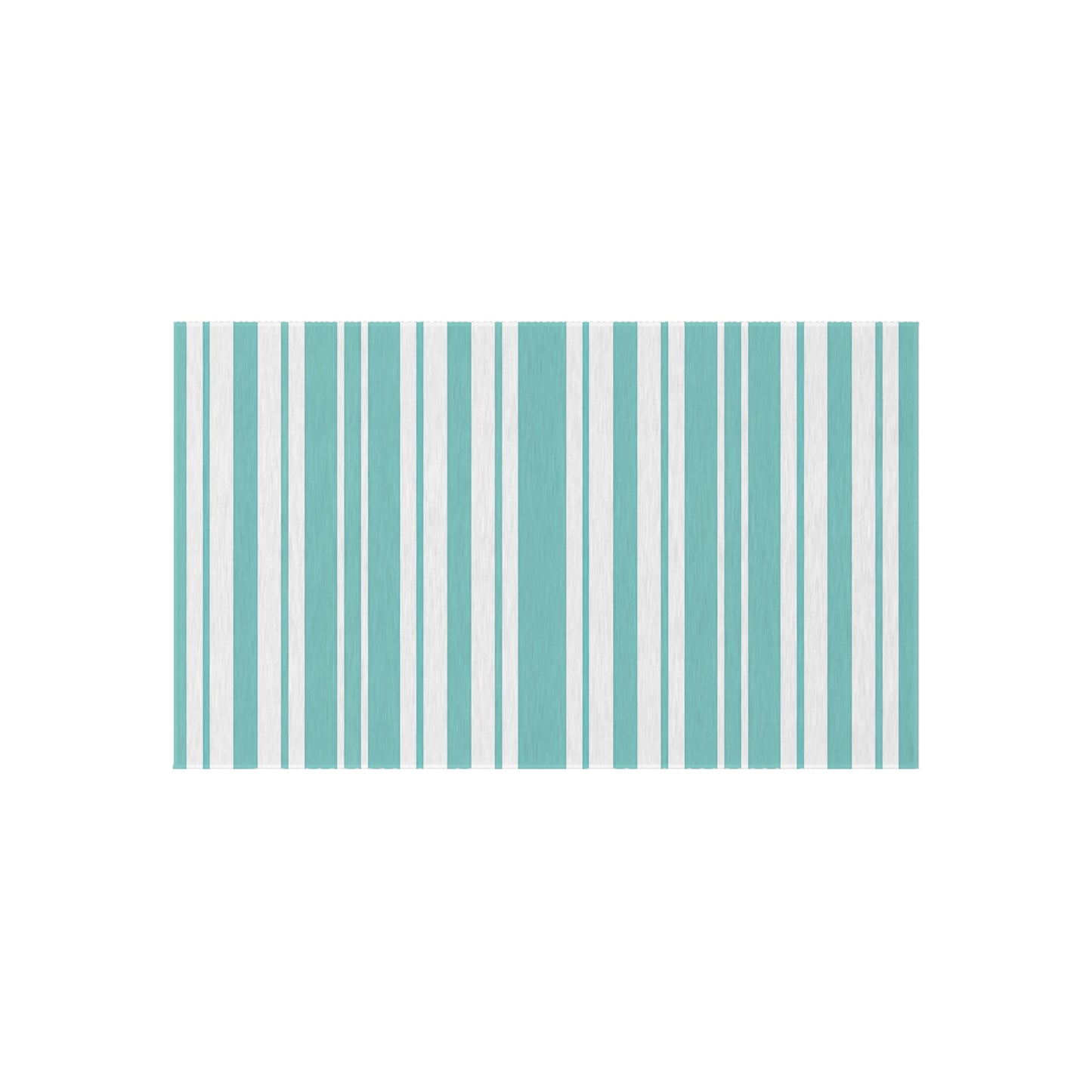 Aqua Stripe Outdoor/Indoor Rug | Teal Blue Striped Patio Mat