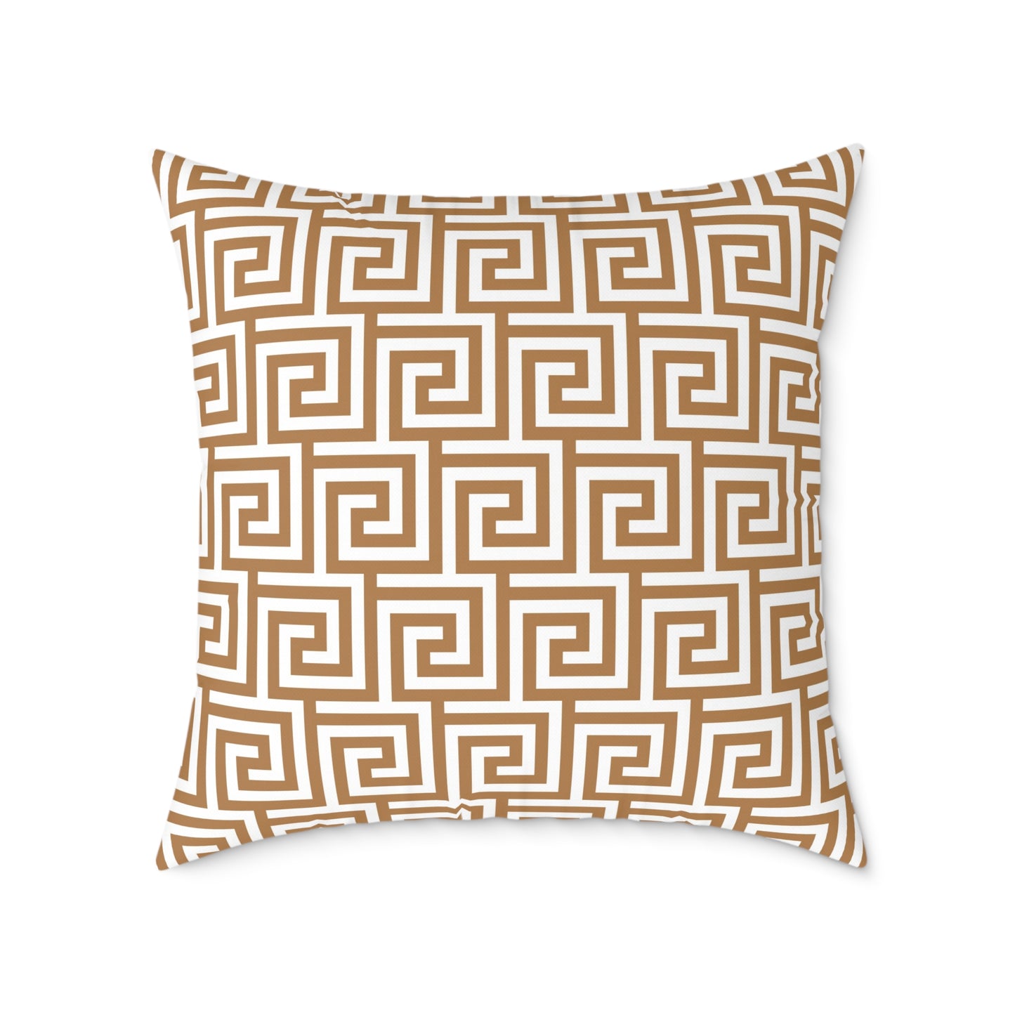 Greek Key Pattern Square Poly Canvas Pillow, Geometric Decorative Throw Pillow