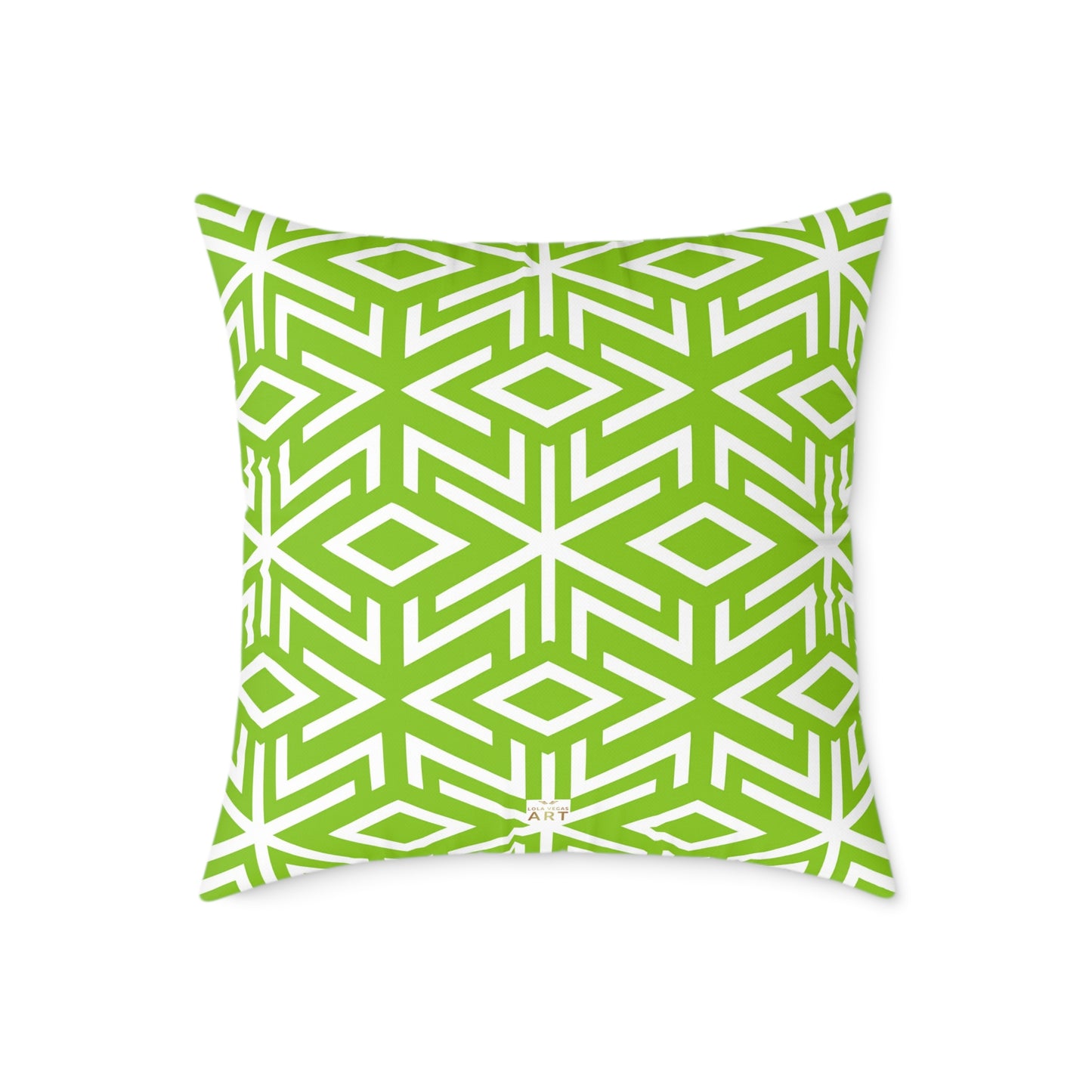 Green White Geometric Diamond Pattern Pillow | Square Throw Pillow,  Modern Home Decor, Couch Cushion, Gift for Homewarming, Stylish Accent Pillow