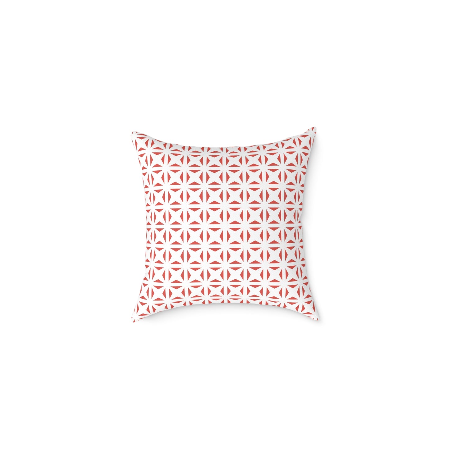Geometric Starburst Pattern Square Pillow | Red White Canvas Throw Pillow, Modern Home Accent, Gift for Housewarming, Sofa Decor,