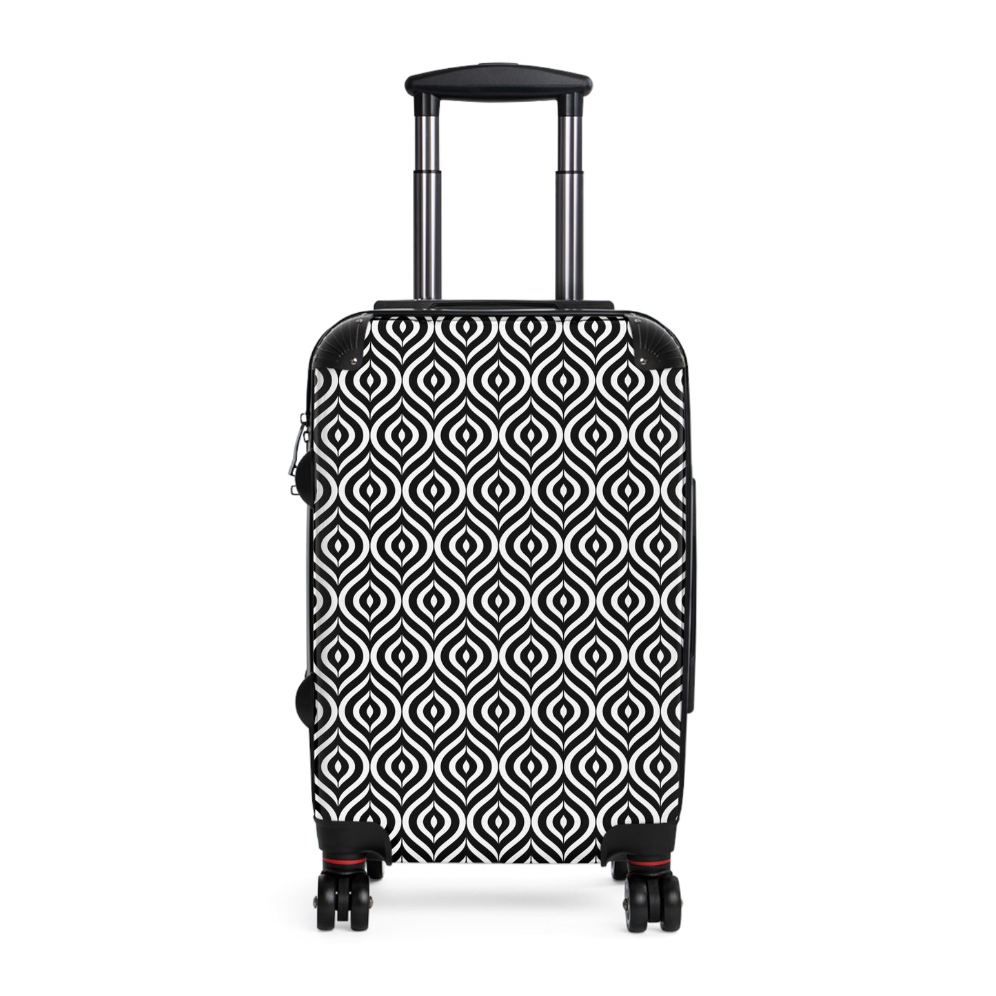 Black White Geometric Diamond Pattern Suitcase | Carry-On Luggage