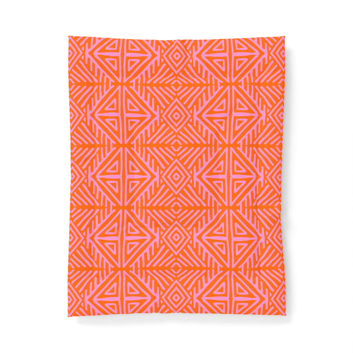 Geometric Tribal Pattern Cotton Comforter | Orange Pink Diamond Motif