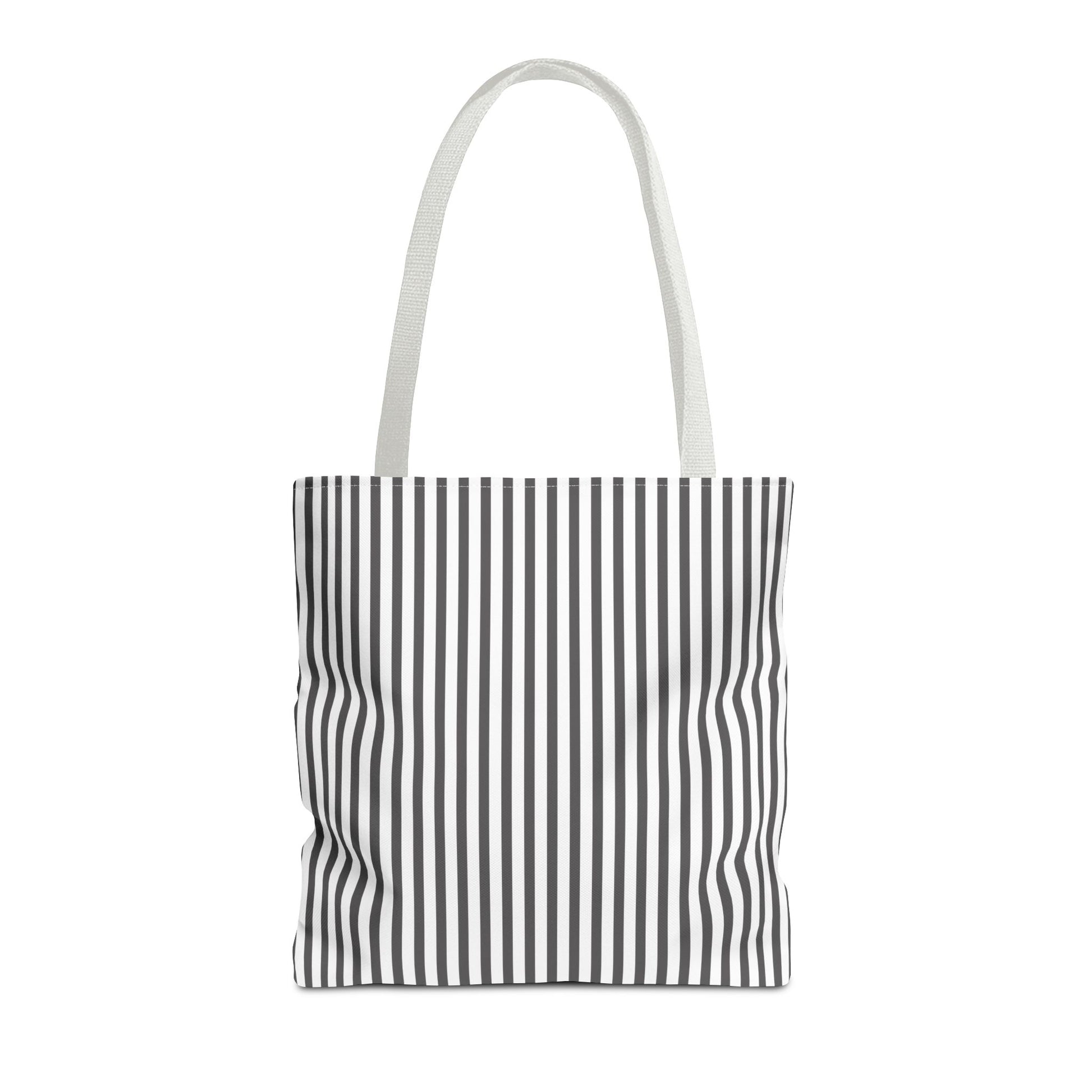 Stylish Gray Stripe Tote Bag, Casual Shopping Bag, Eco-Friendly Canvas Tote, Beach Bag, Reusable Grocery Sack, Casual Tote Bag - LOLA VEGAS ART