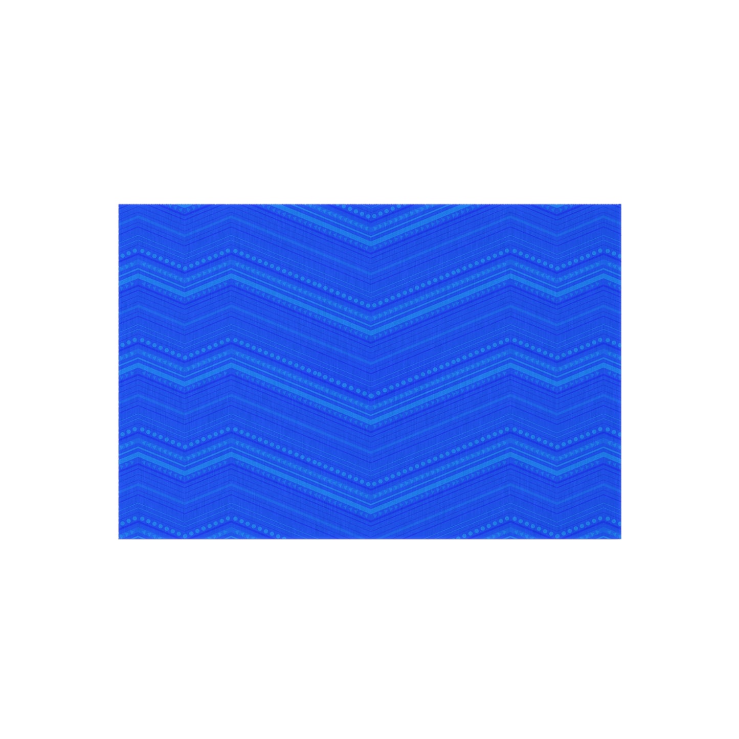Blue Chevron Outdoor/Indoor Rug | Modern Patio Mat, Weather-Resistant
