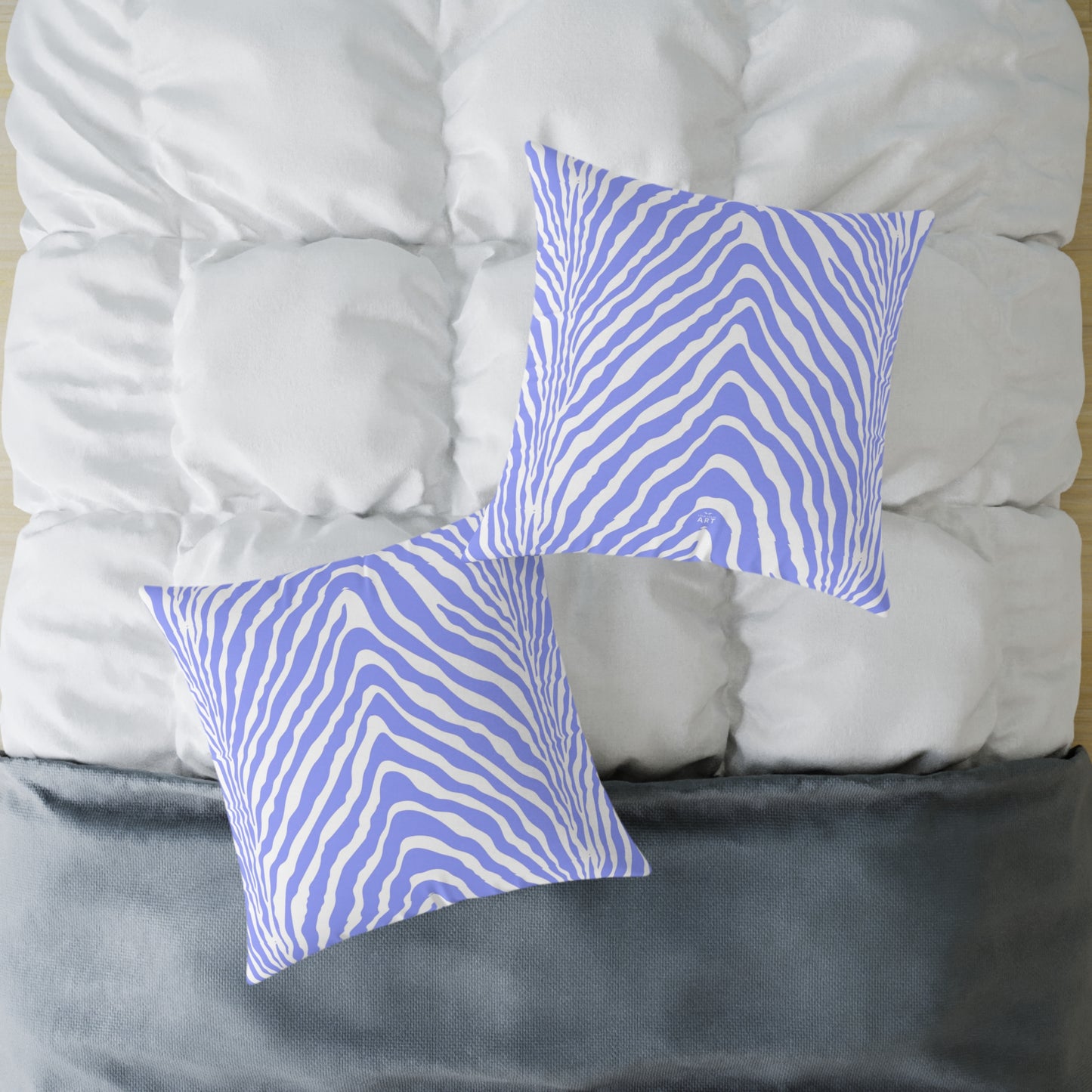 Lavender Zebra Stripe Square Pillow | Animal Print Cushion