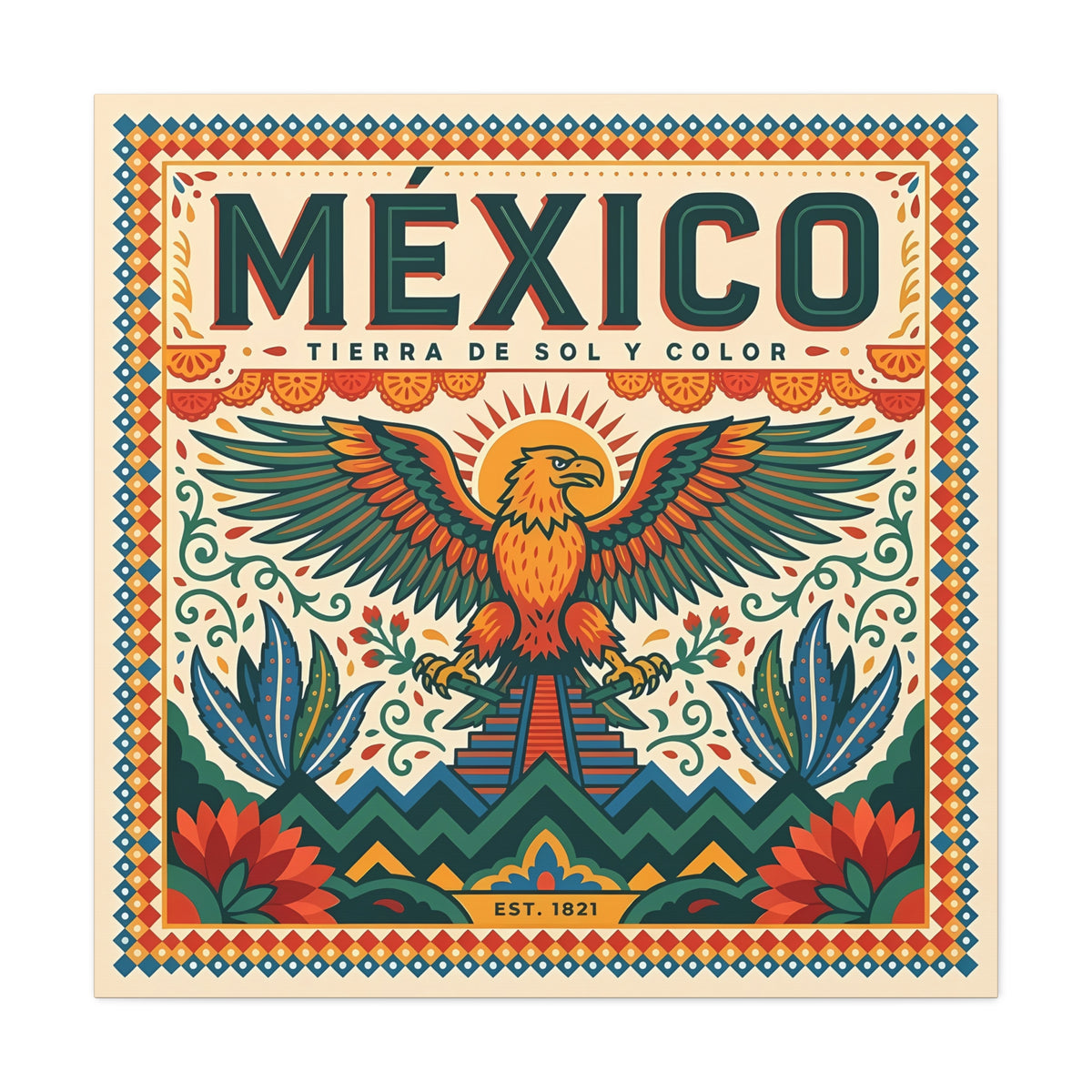 Mexico Eagle Canvas | Matte Stretched Wall Art