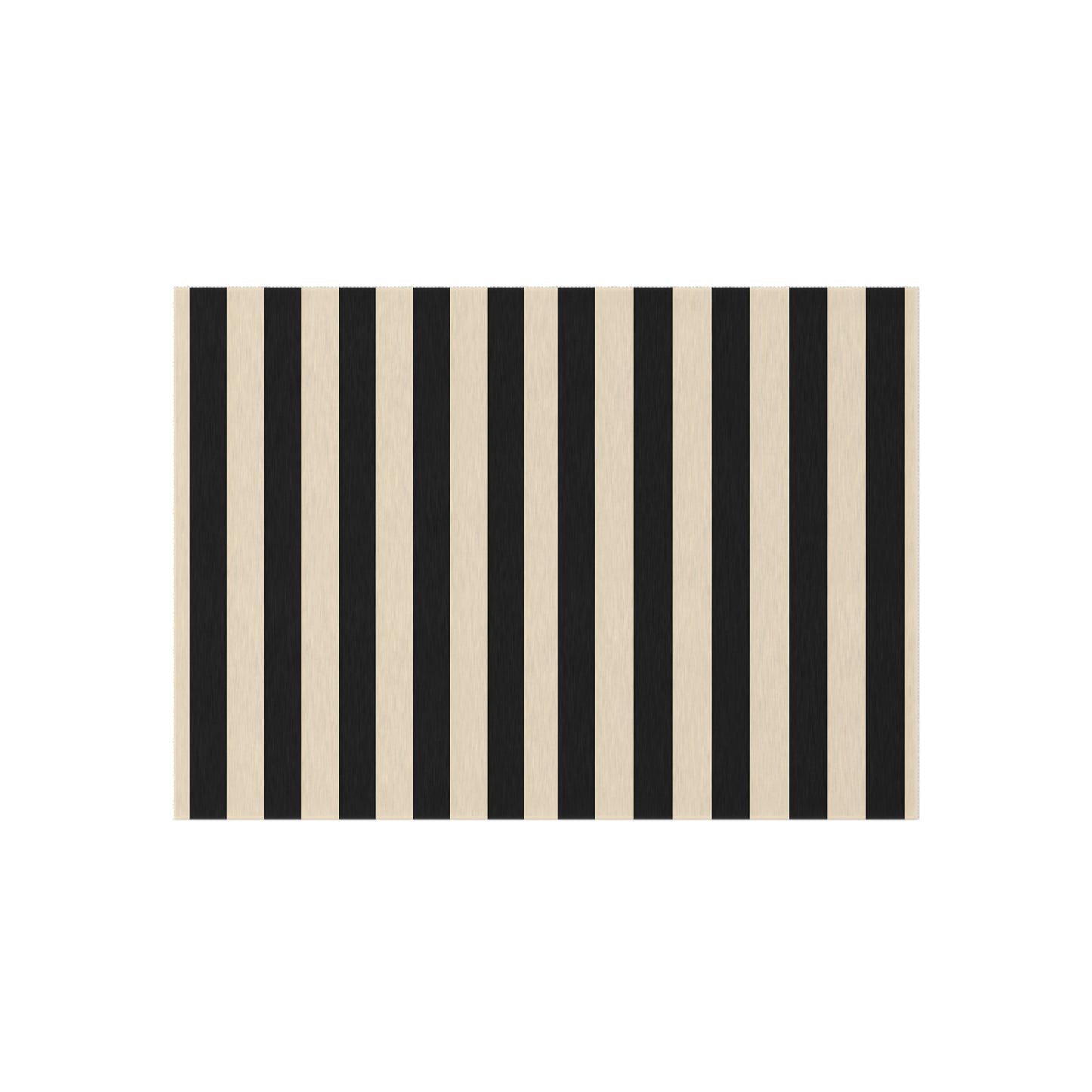 Black and Natural Striped Outdoor/Indoor Rug | Patio Floor Mat