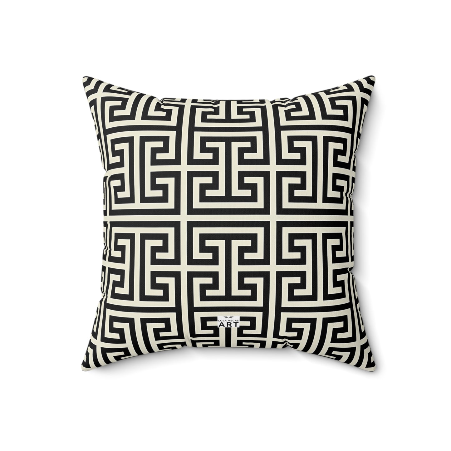 Greek Key Pattern Pillow | Geometric Black White Throw Pillow, Modern Home Decor
