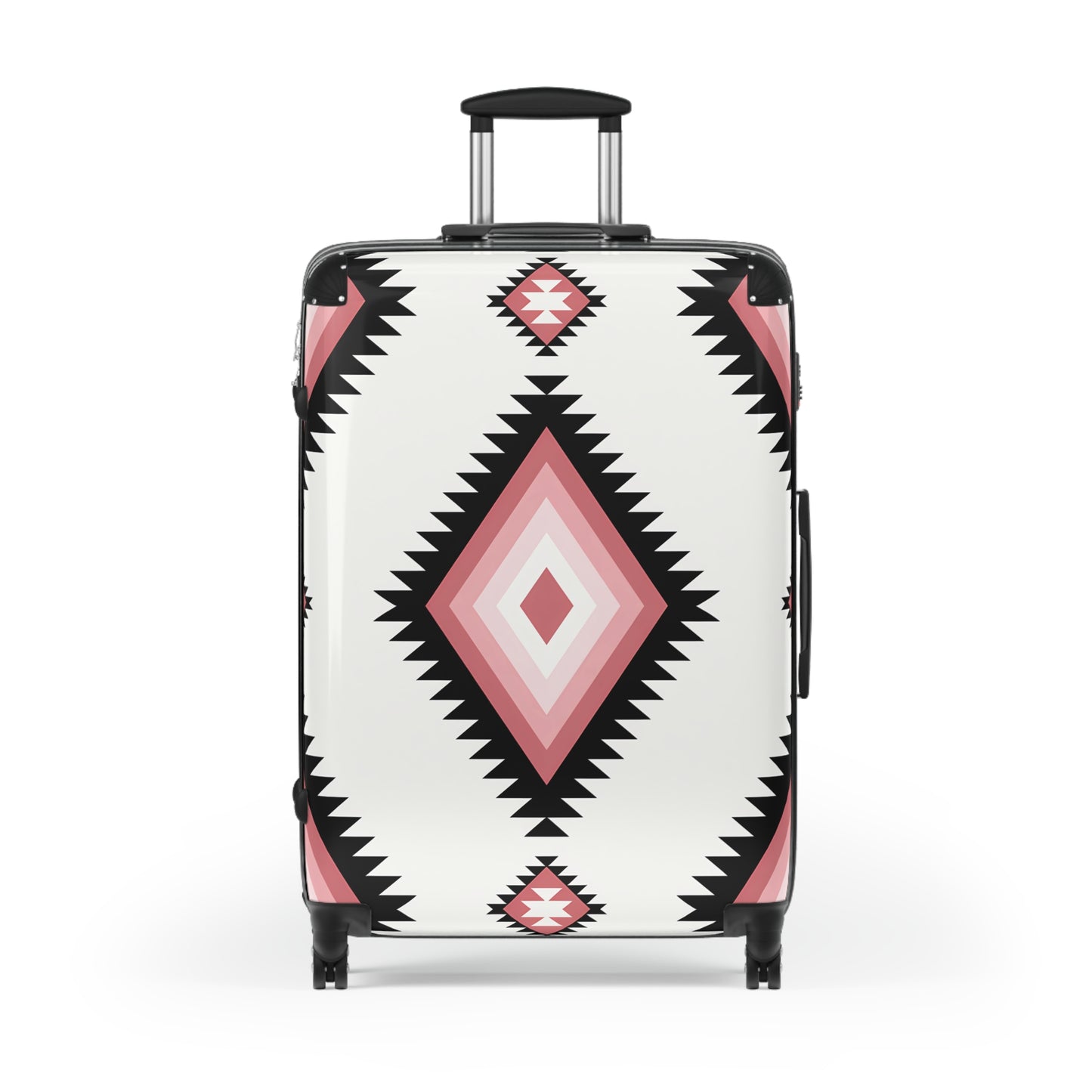 Southwestern Diamond Pattern Suitcase | Pink Aztec Luggage