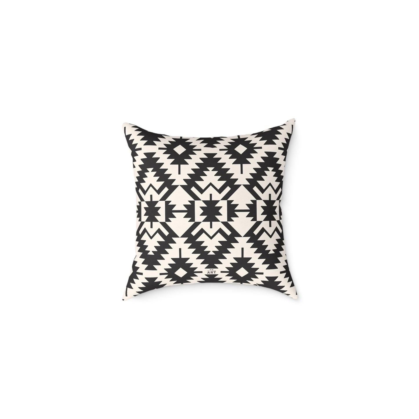 Black and White Aztec Geometric Square Pillow | Tribal Pattern Throw Pillow