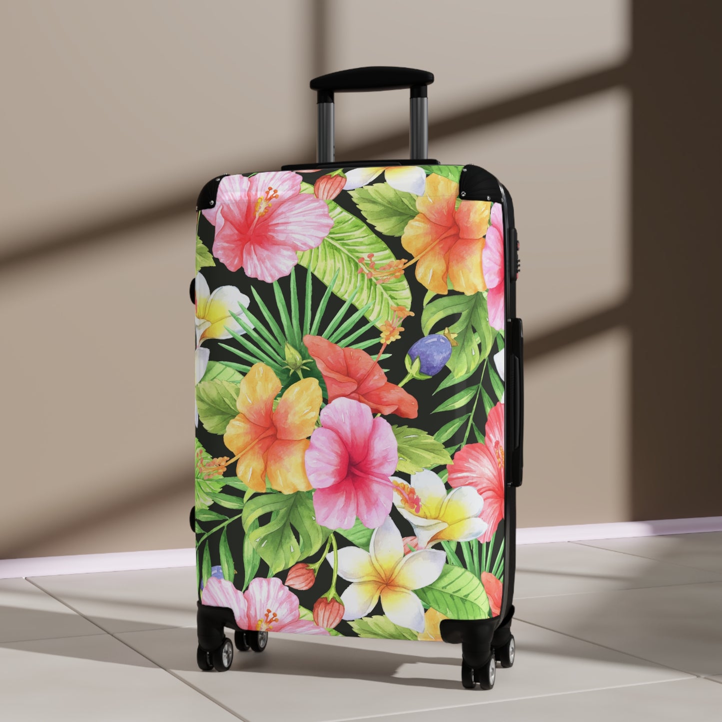 Tropical Hibiscus Floral Suitcase | Luggage Travel Accessory