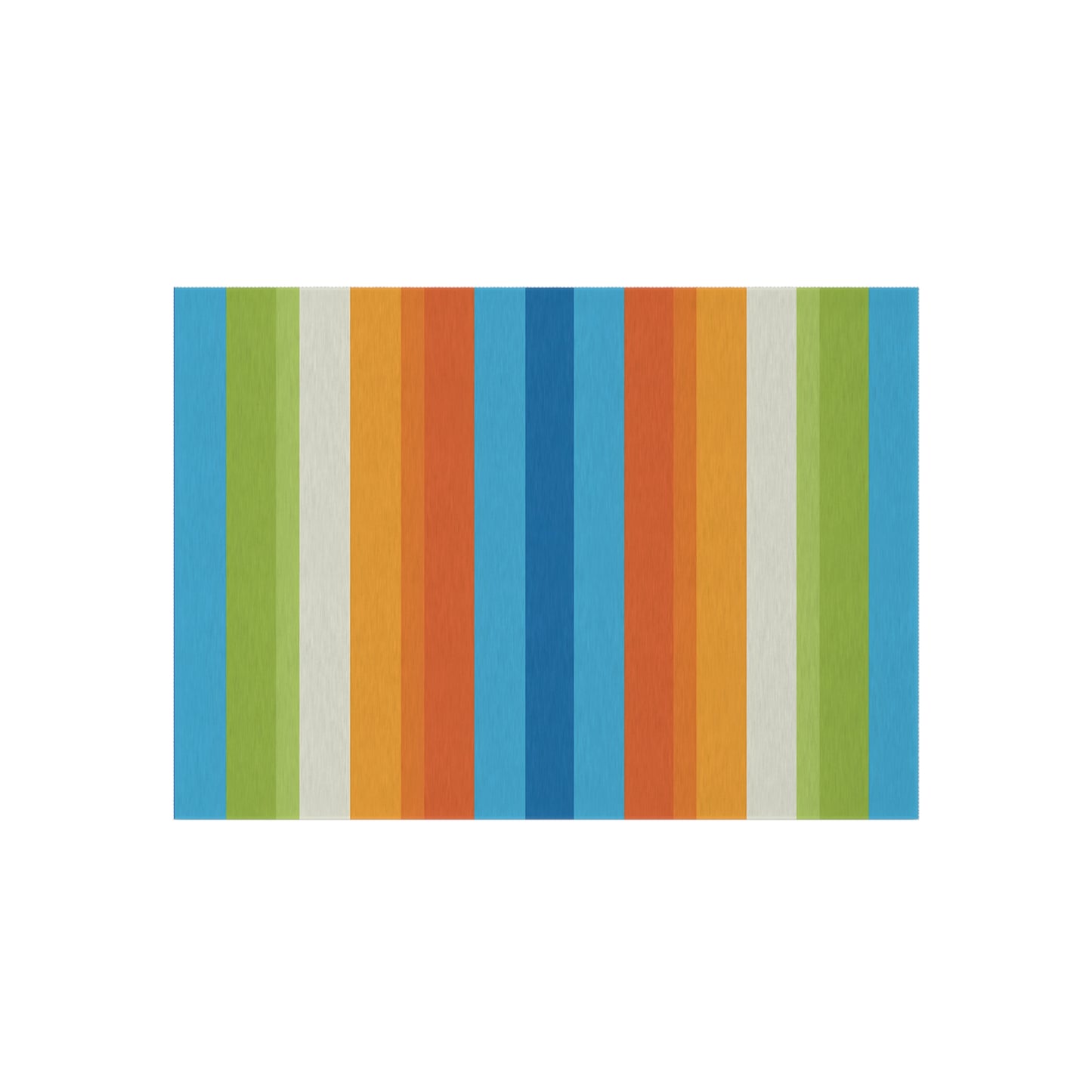 Colorful Vertical Stripe Outdoor/Indoor Rug | Blue Orange Green Patio Mat