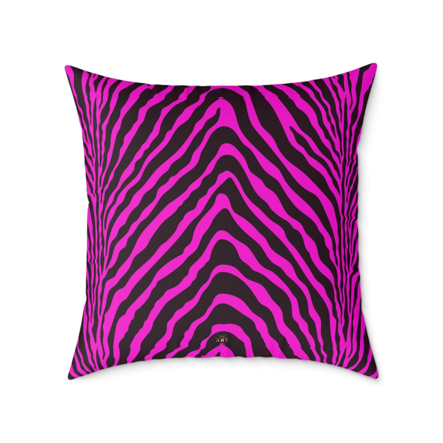 Hot Pink Zebra Print Pillow | Square Poly Canvas Pillow