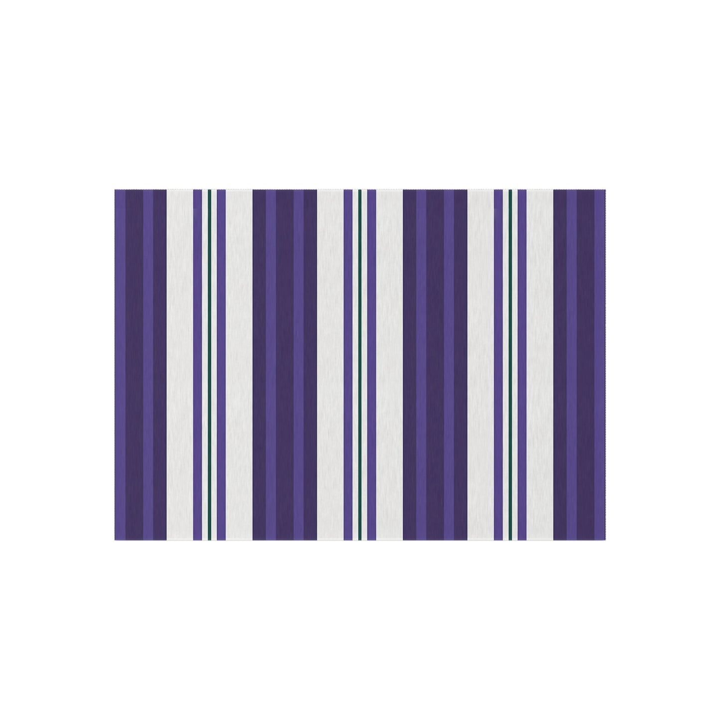 Purple White Stripe Pattern Outdoor/Indoor Rug | Coastal Patio Mat