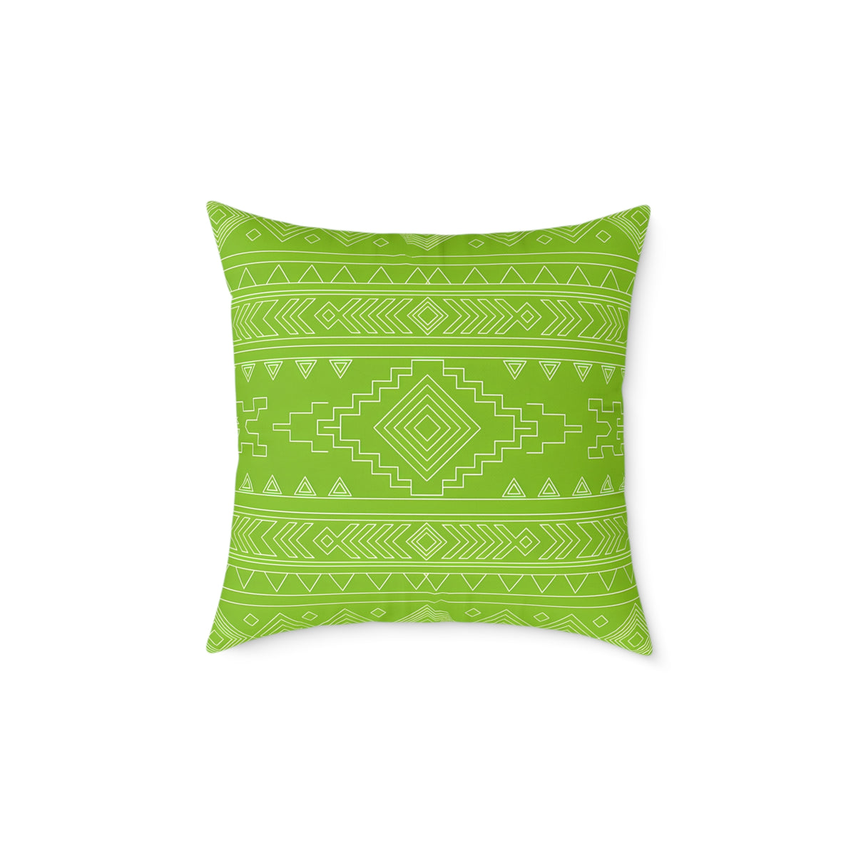 Lime Aztec Pattern Square Pillow | Poly Canvas Pillow