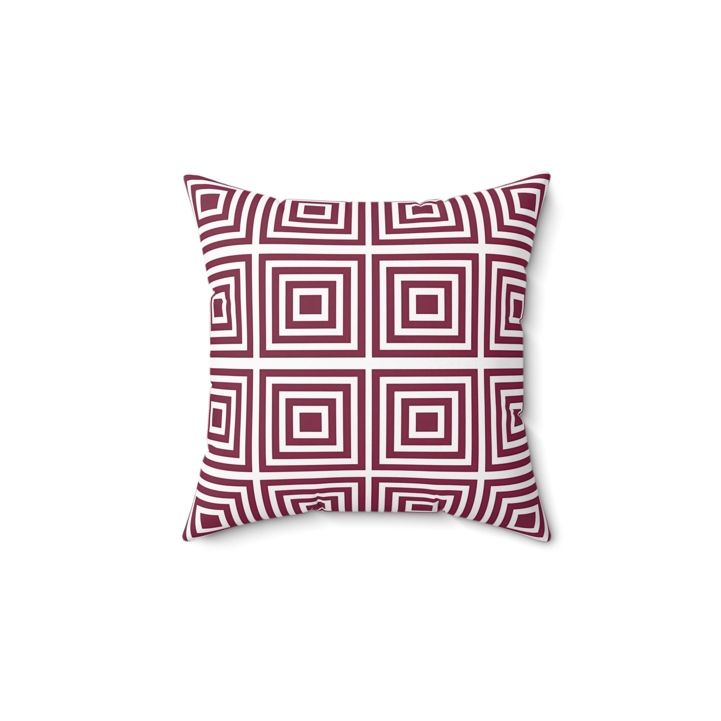 Burgundy Stylish Geometric Square Pillow | Modern Decor, Home Cushion, Living Room Accent, Gift for Her, Boho Pillows