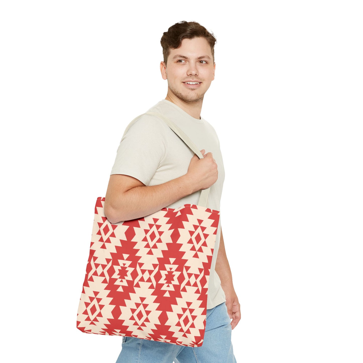 Boho Geometric Tote Bag, Stylish Grocery Bag, Summer Beach Tote, Tribal Design Handbag, Eco-friendly Gift Idea, Cute Carryall