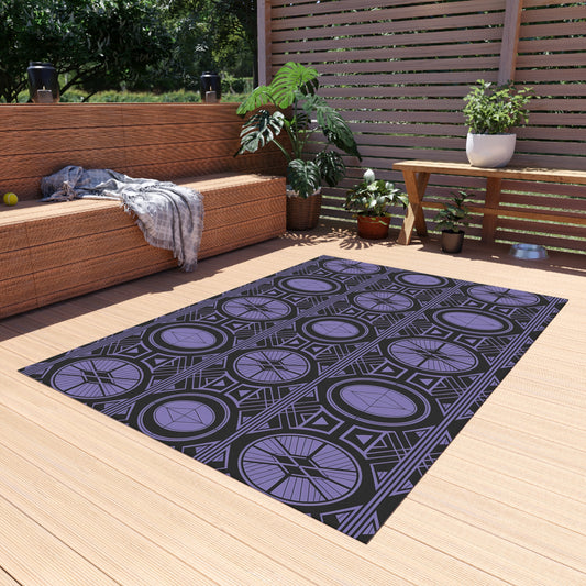 Chic Outdoor/Indoor Rug for Stylish Patios, Geometric Design, Weather-Resistant Floor Mat, Garden Rug, Boho Decor, Outdoor Living - LOLA VEGAS ART