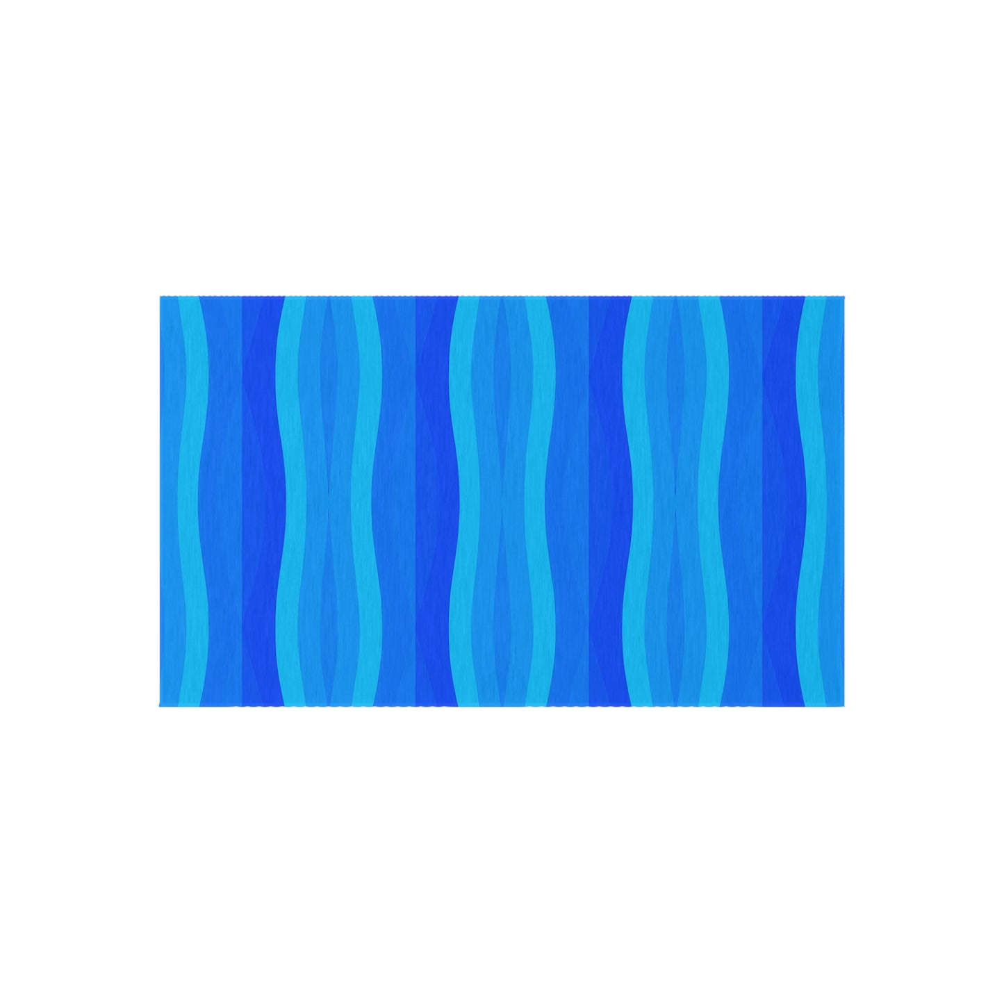 Blue Wave Stripe Outdoor Rug | Coastal Patio Mat