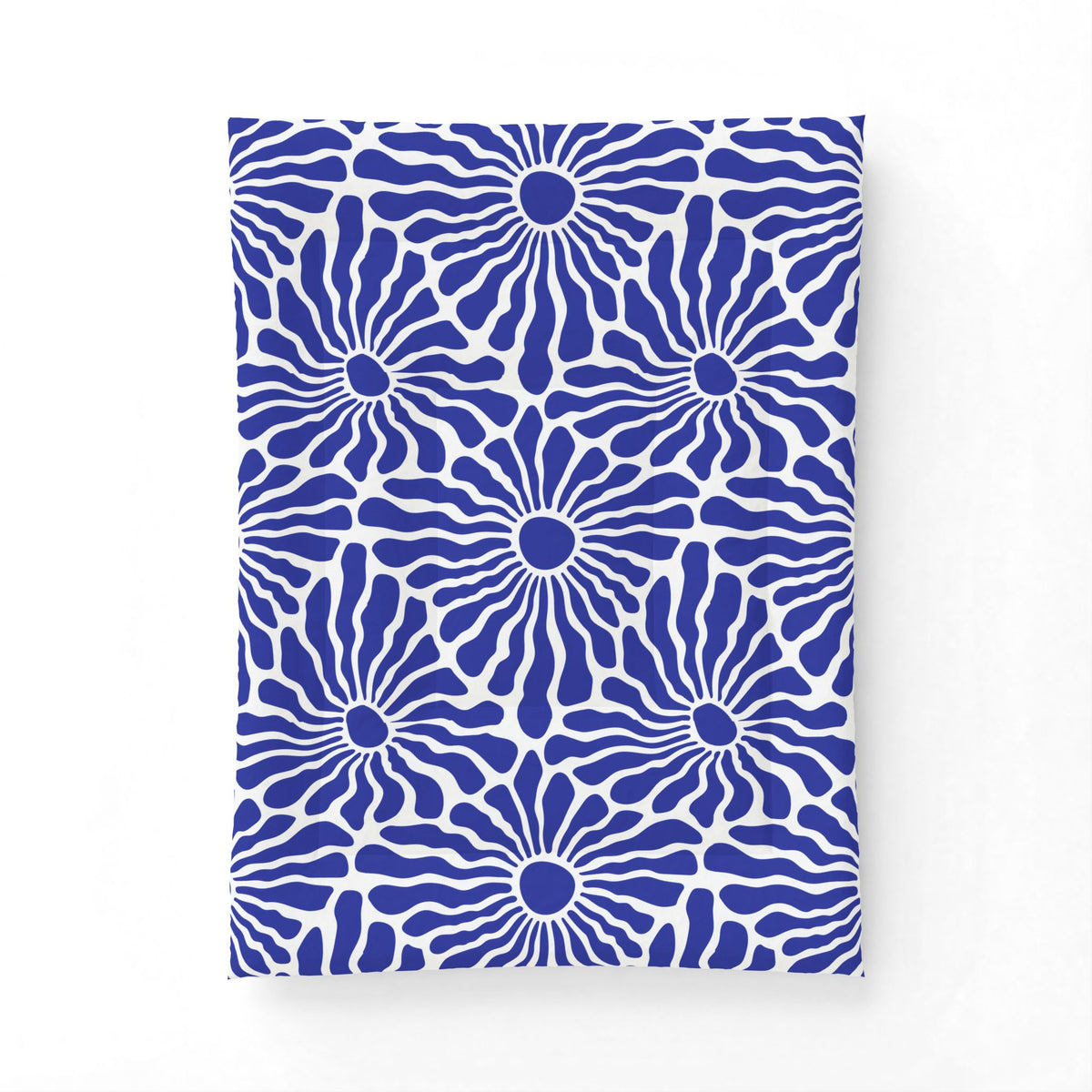 Blue Floral Burst Comforter | Duvet Cover, Navy Sunflower Pattern