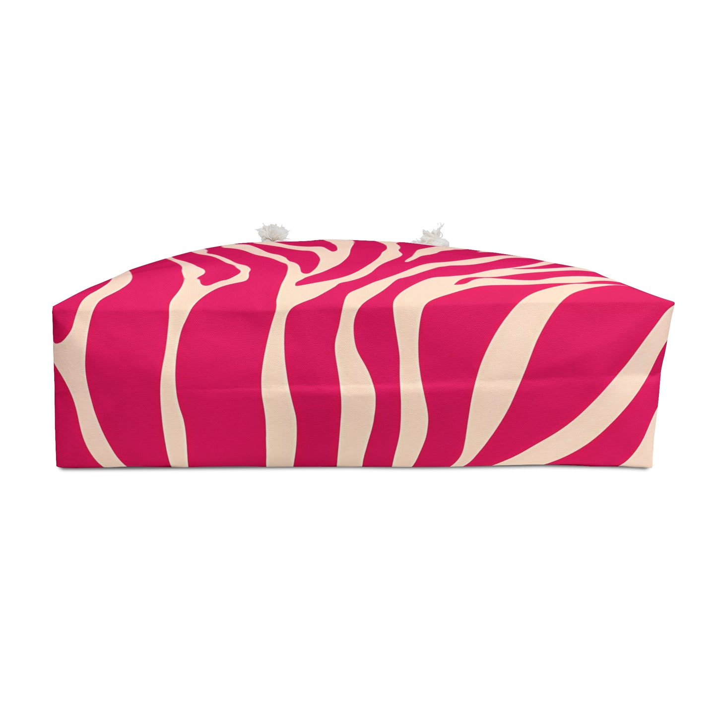 Zebra Stripe Weekender Bag, Travel Tote, Overnight Bag, Luxury Shoulder Bag, Stylish Carry-On, Red-Pink Zebra Print Accessory