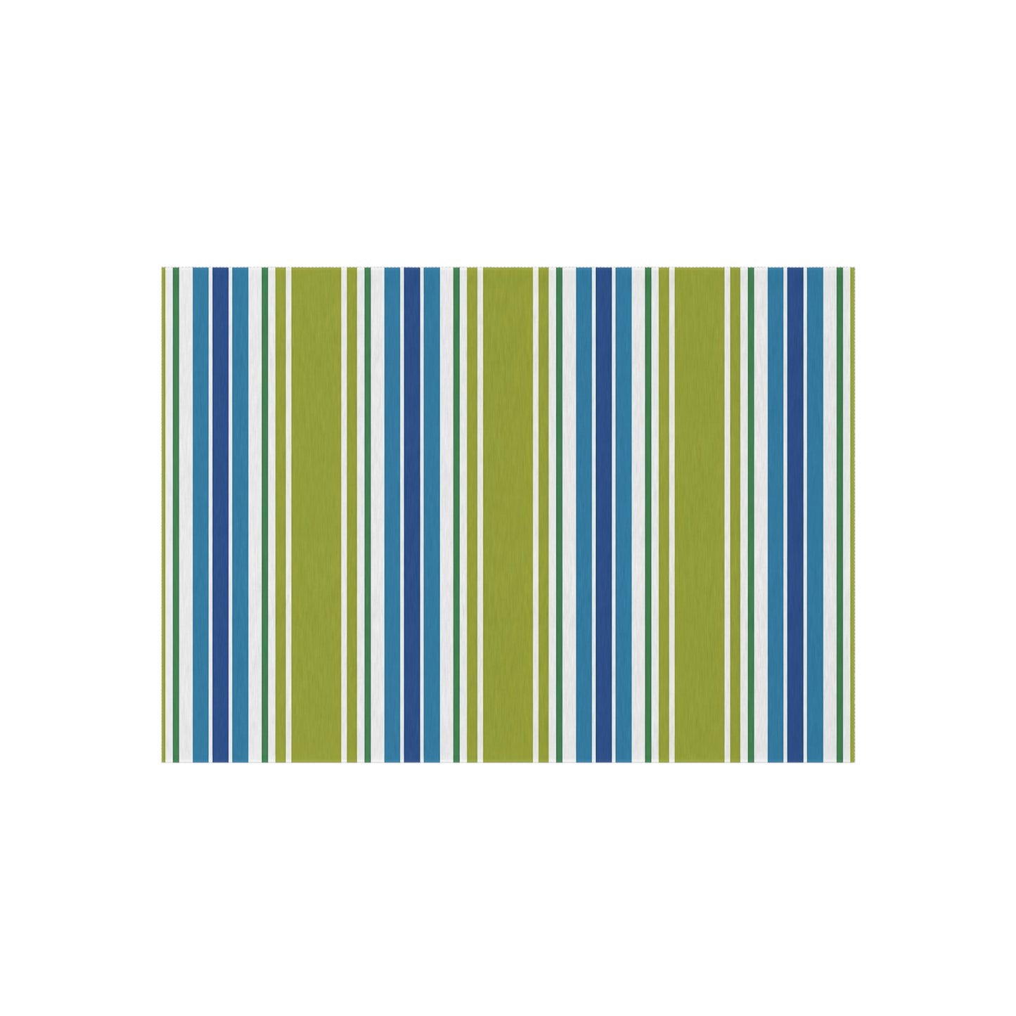 Blue Green White Striped Outdoor Rug | Outdoor Rug