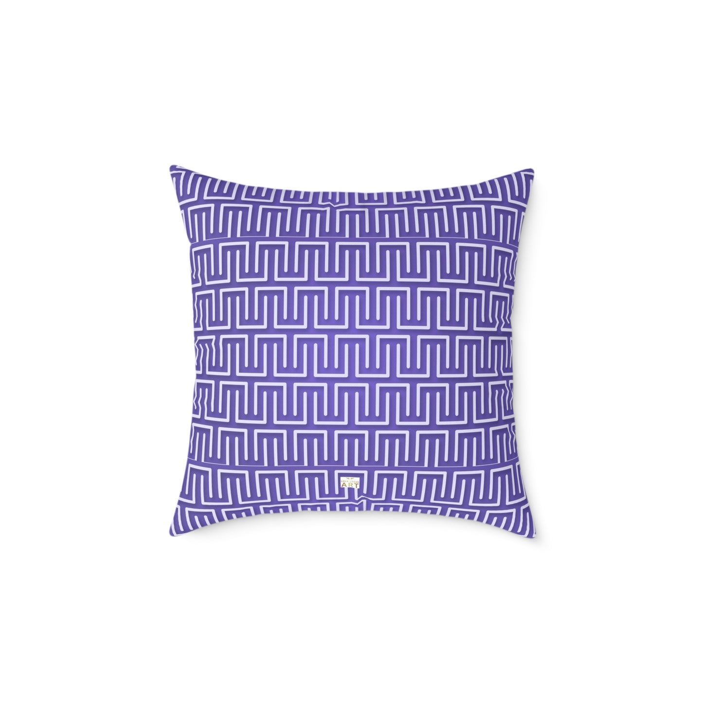 Geometric Maze Pattern Pillow | Purple Greek Key Throw Pillow