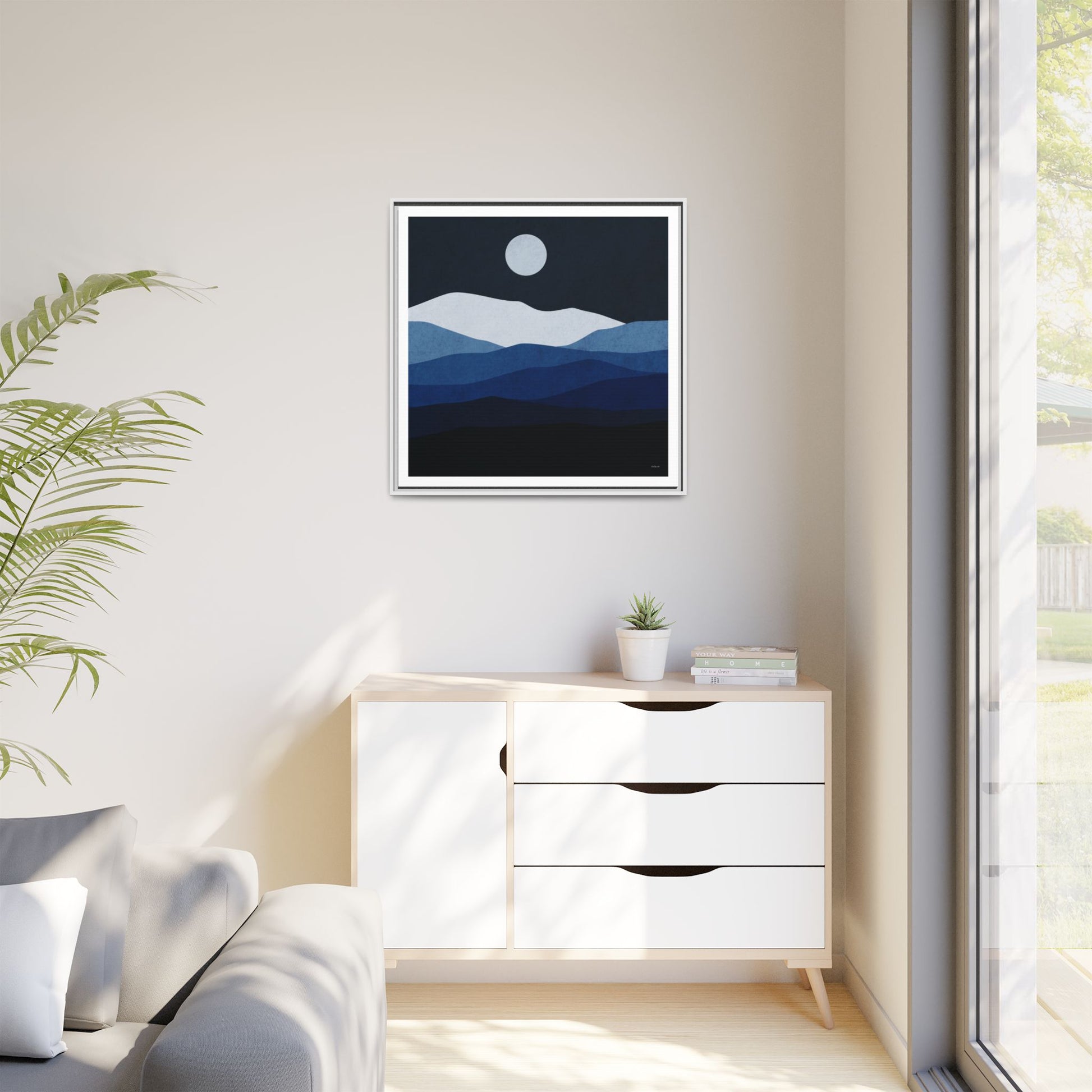 Framed Canvas Art, Serene Mountain Landscape, Modern Home Decor, Nature Wall Art, Gift for Nature Lovers, Interior Design - LOLA VEGAS ART
