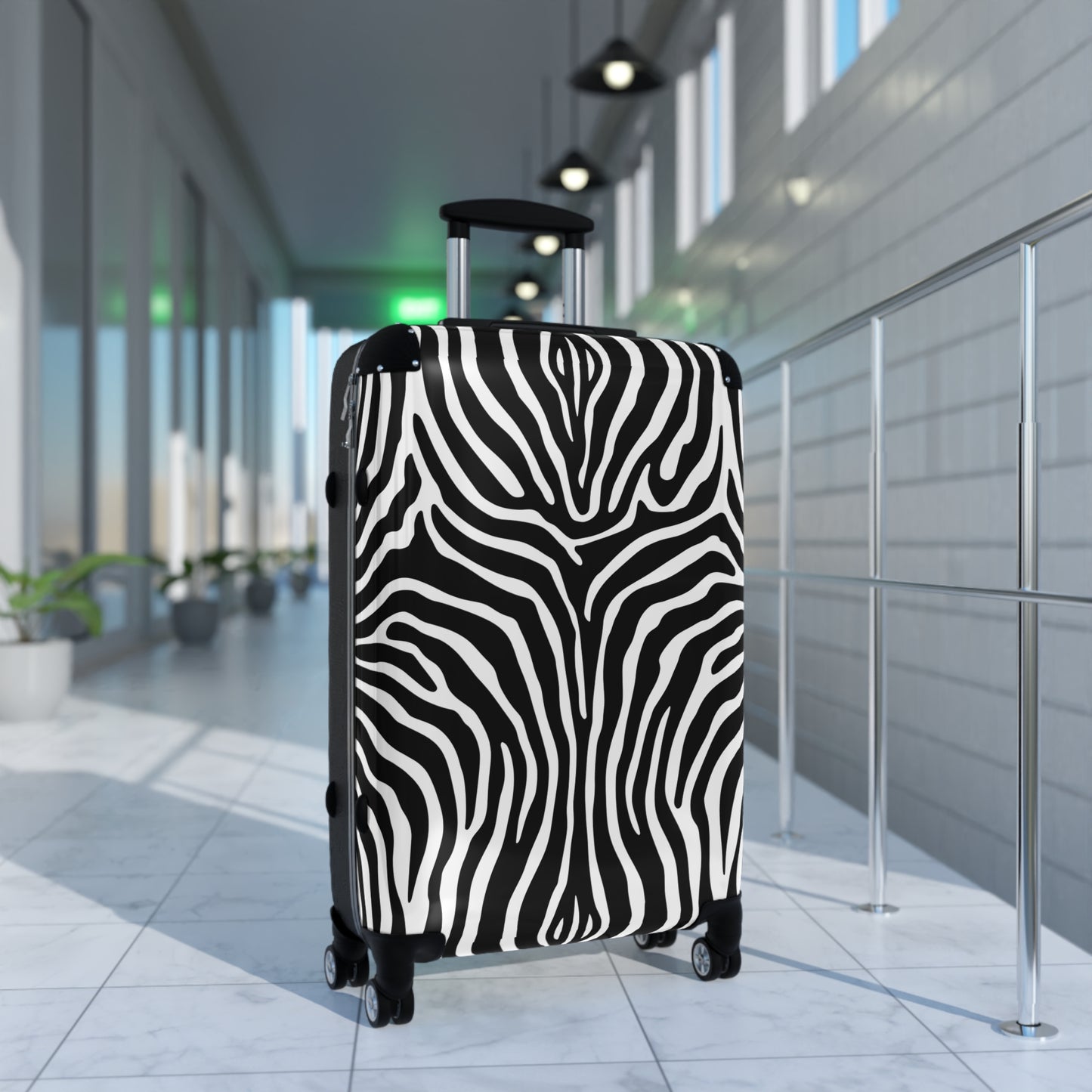 Zebra Stripe Pattern Suitcase | Rolling Luggage