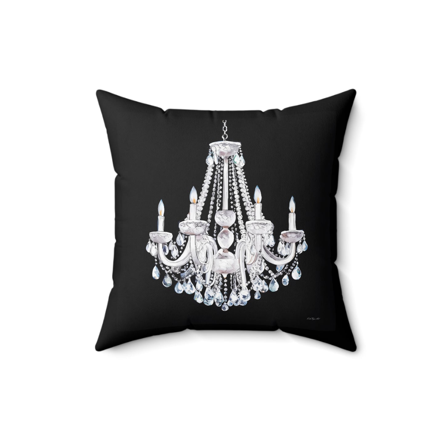 Gothic Pillow, Black Square Chandelier Pillow, Dramatic Gothic Home Decor, Glamorous Accent Pillow, Spun Polyester Square Pillow for Gothic