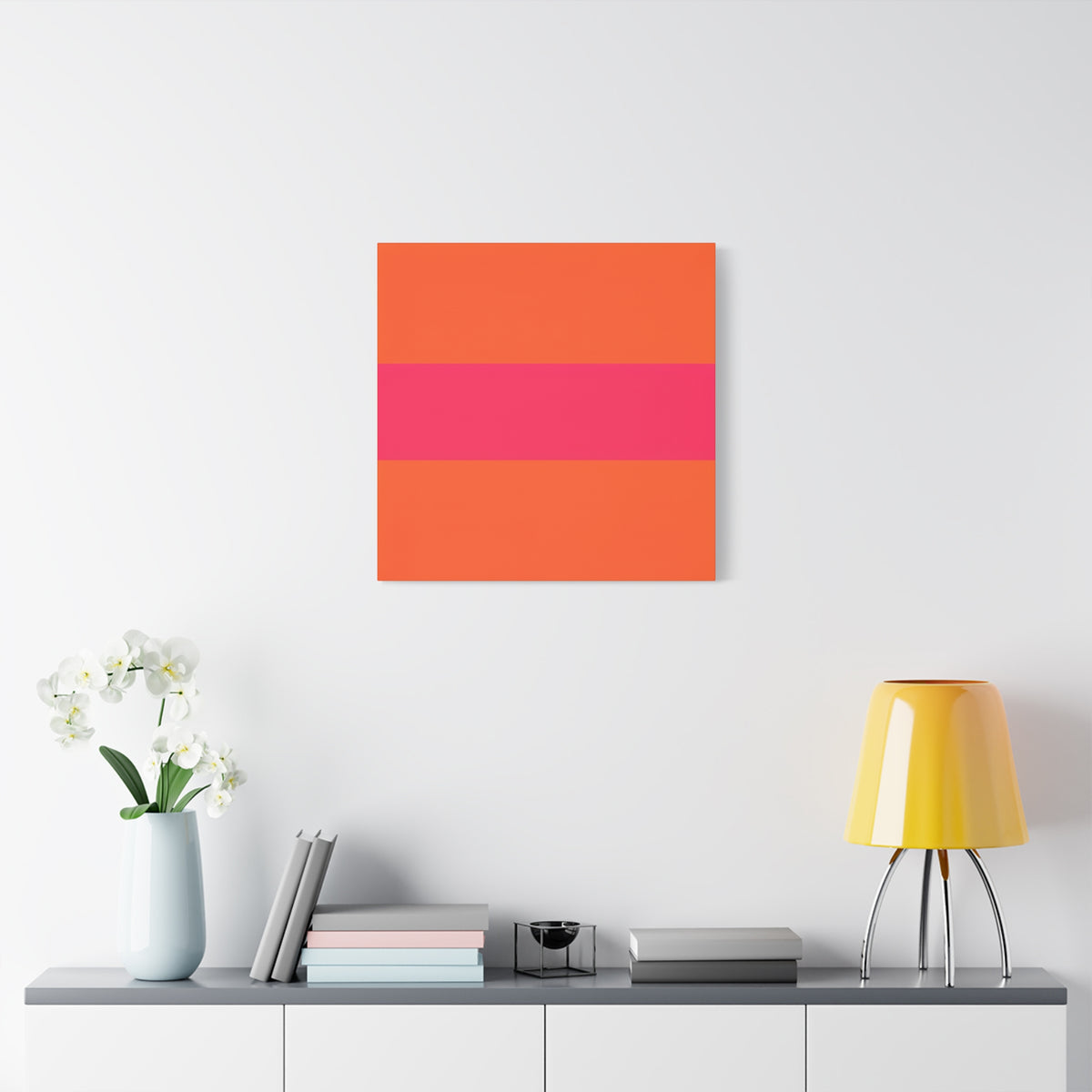 Copy of Bold Pink Stripe Orange Canvas Wall Art