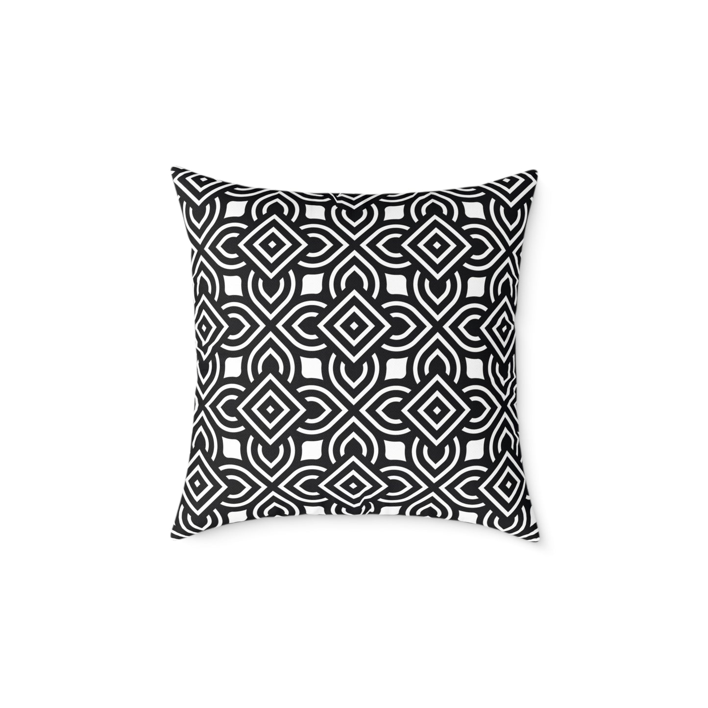 Black White Geometric Pattern Square Pillow | Modern Home Decor, Black and White Accent Cushion, Gift for Homeowners, Cozy Throw Pillow
