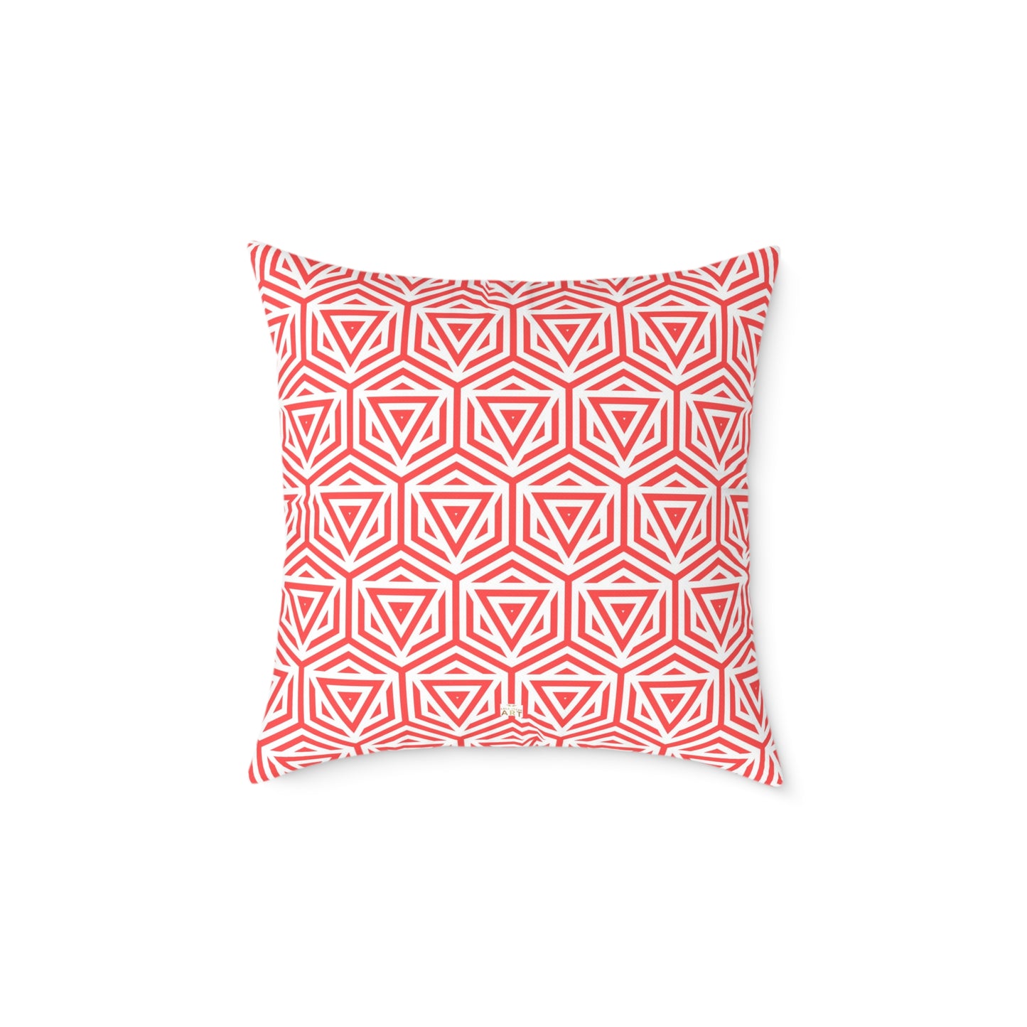 Geometric Coral Tile Pattern Pillow Square Throw Pillow Modern Home Decor