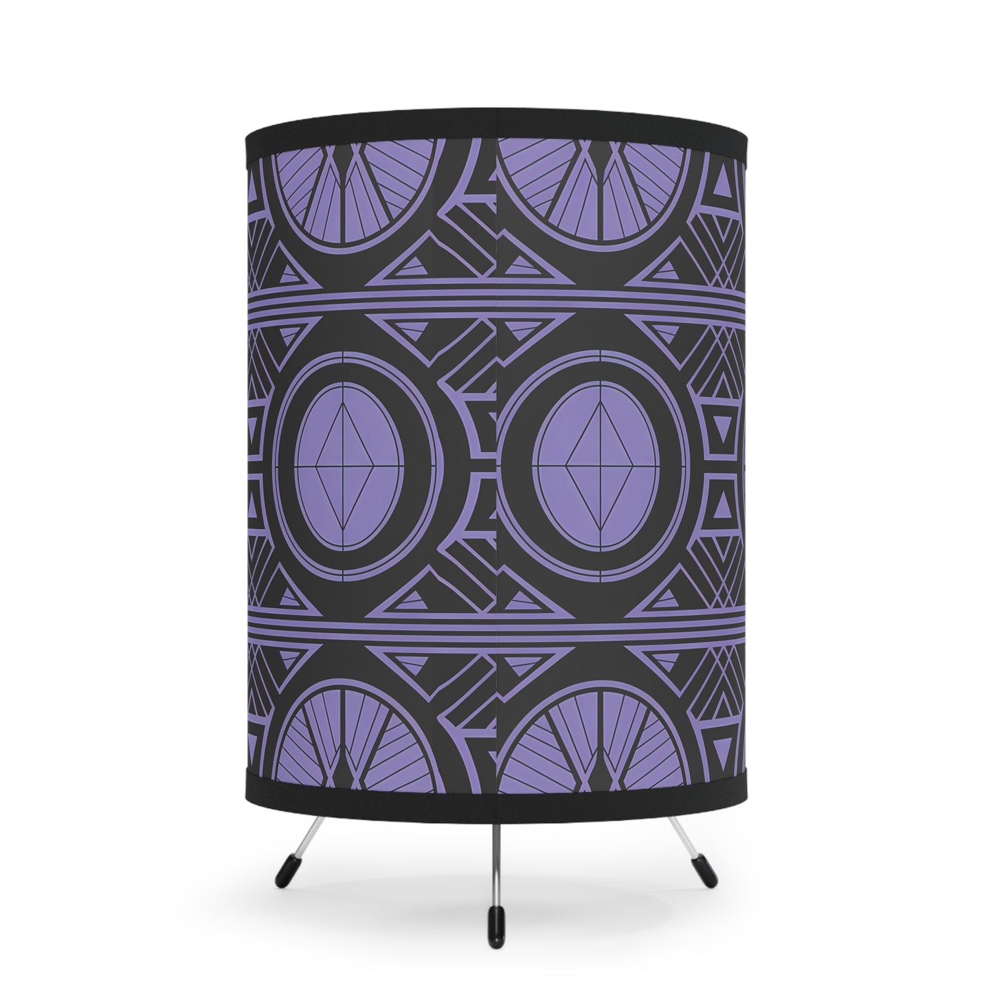 Stylish Geometric Tripod Lamp with High-Res Printed Shade, Modern Home Decor, Unique Lighting, Living Room Accent, Gift Idea