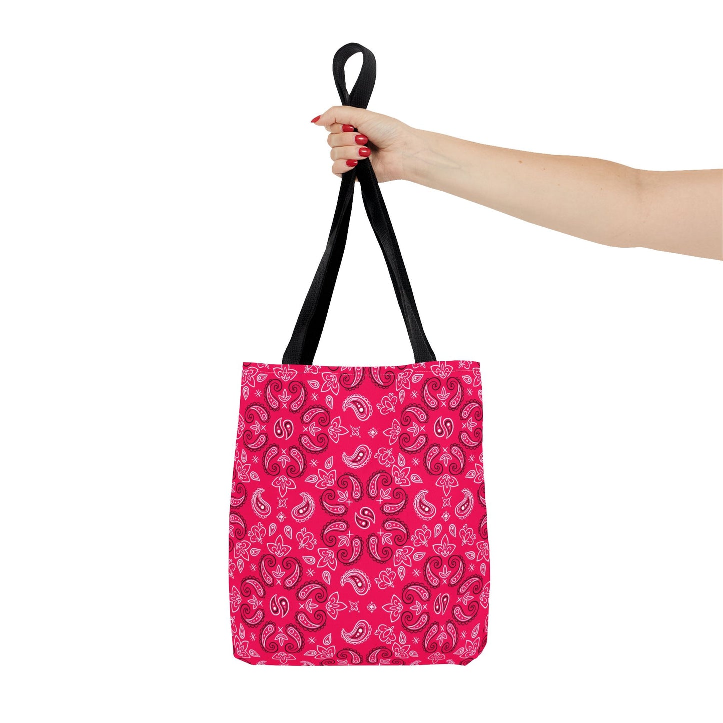 Rose-Red Paisley Pattern Tote Bag | All-Over Print