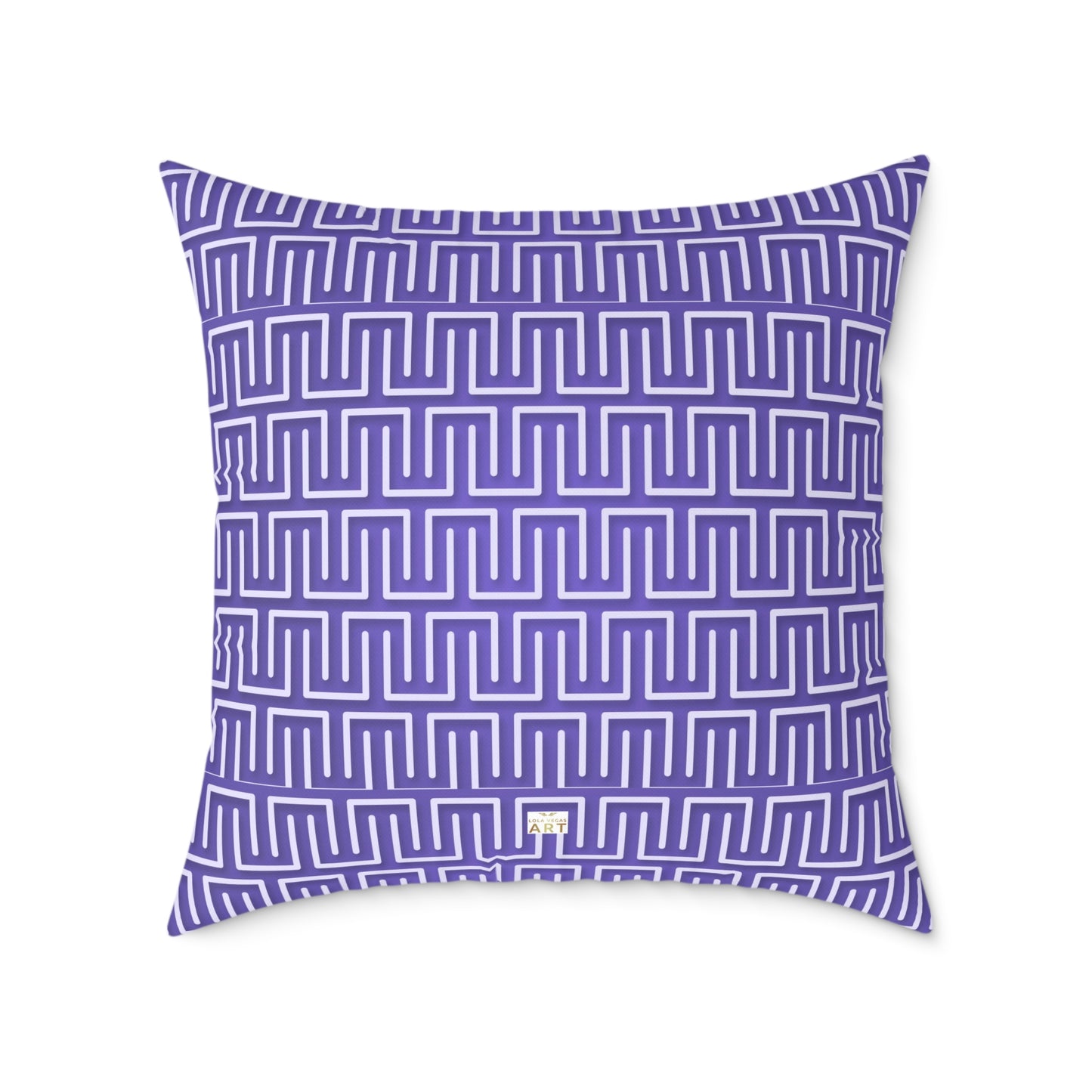 Geometric Maze Pattern Pillow | Purple Greek Key Throw Pillow