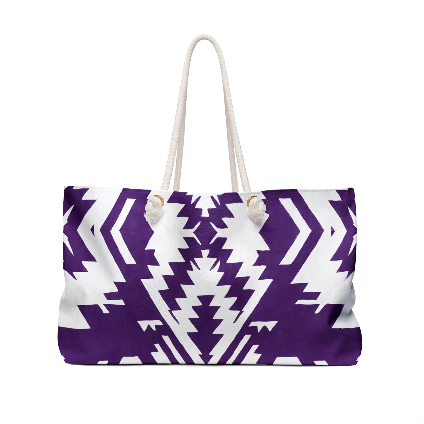 Weekender Bag - Purple and White Southwestern Design - Southwestern Boho Style Travel Accessory - LOLA VEGAS ART