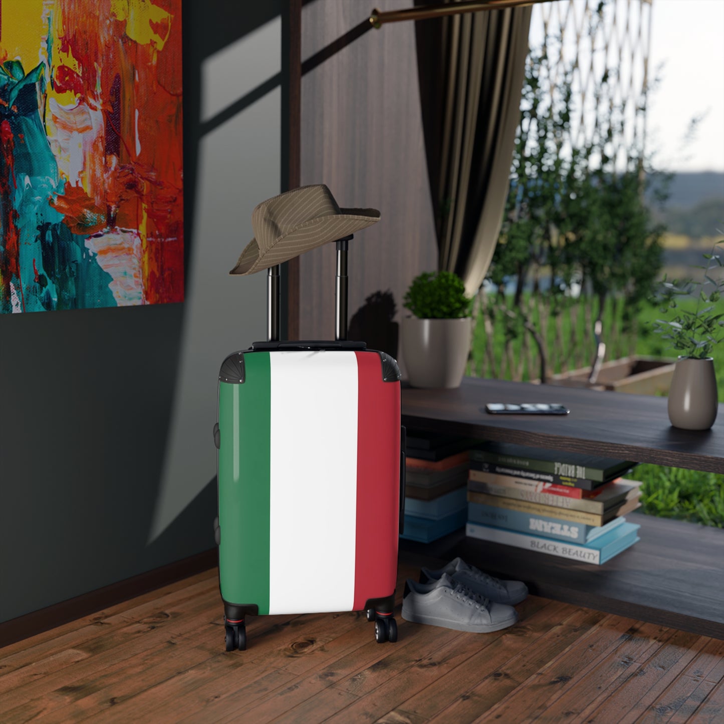 Italian Flag Suitcase | Green White Red Luggage, Travel Spinner