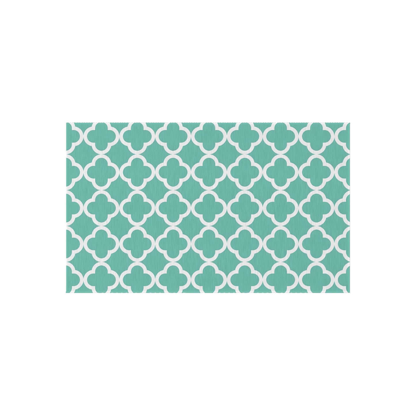 Teal Moroccan Trellis Outdoor/Indoor Rug | Geometric Patio Mat