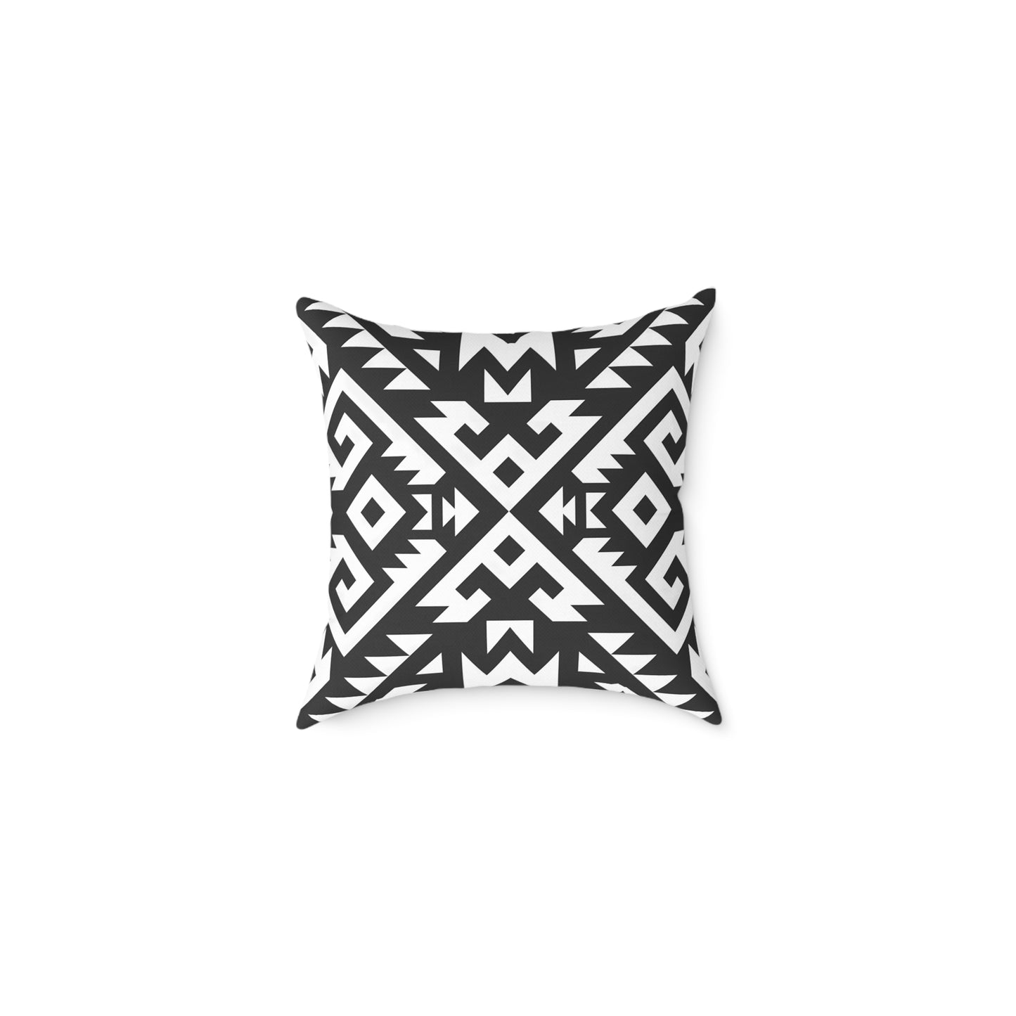 Black White Geometric Aztec Pattern Pillow | Square Pillow