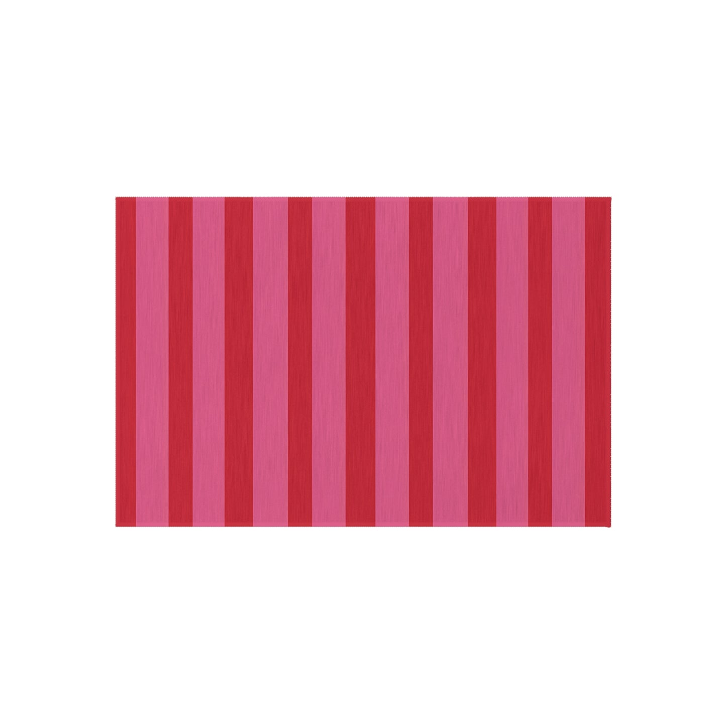 Bold Pink Red Striped Outdoor/Indoor Rug | Waterproof Patio Mat