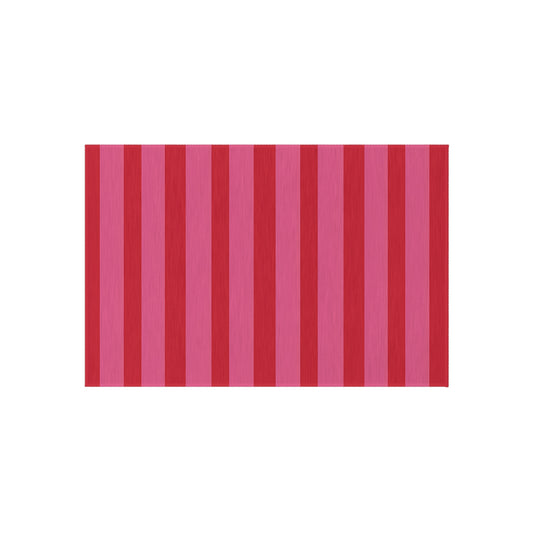 Bold Pink Red Striped Outdoor/Indoor Rug | Waterproof Patio Mat