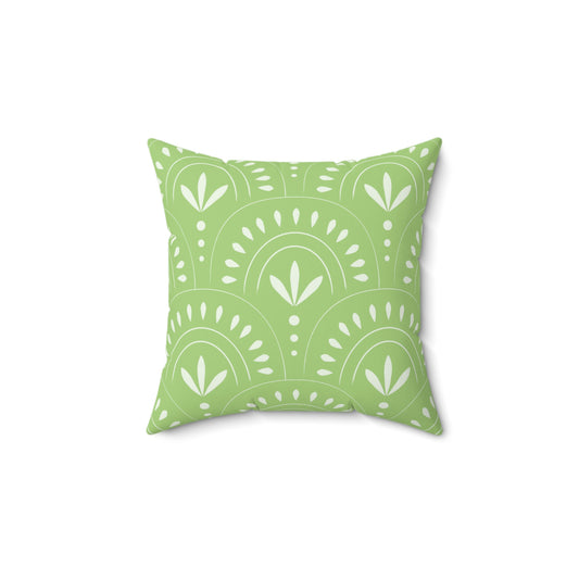 Boho Chic Spun Polyester Square Pillow, Green Abstract Decor, Throw Pillow for Living Room, Modern Home Accent, Housewarming Gift, - LOLA VEGAS ART