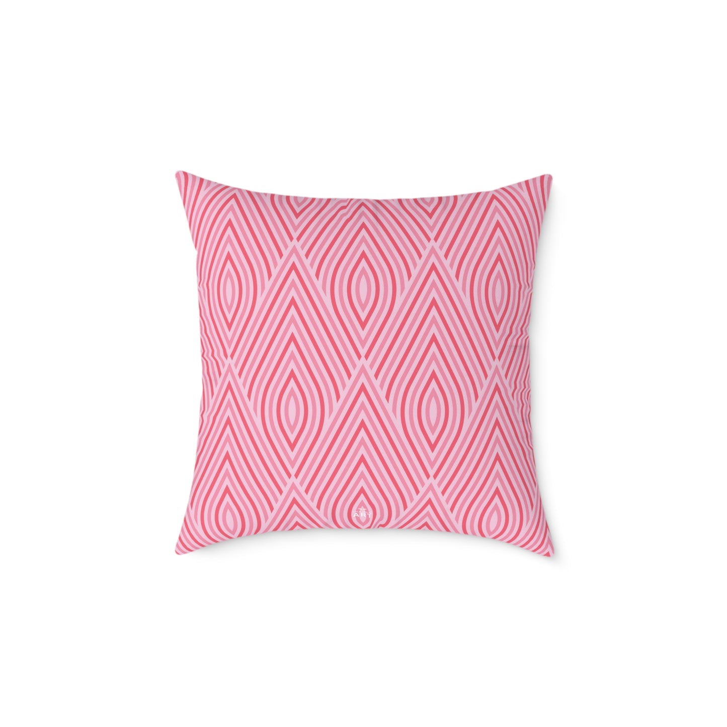 Pink Geometric Ikat Pattern Square Pillow | Decorative Throw Pillow