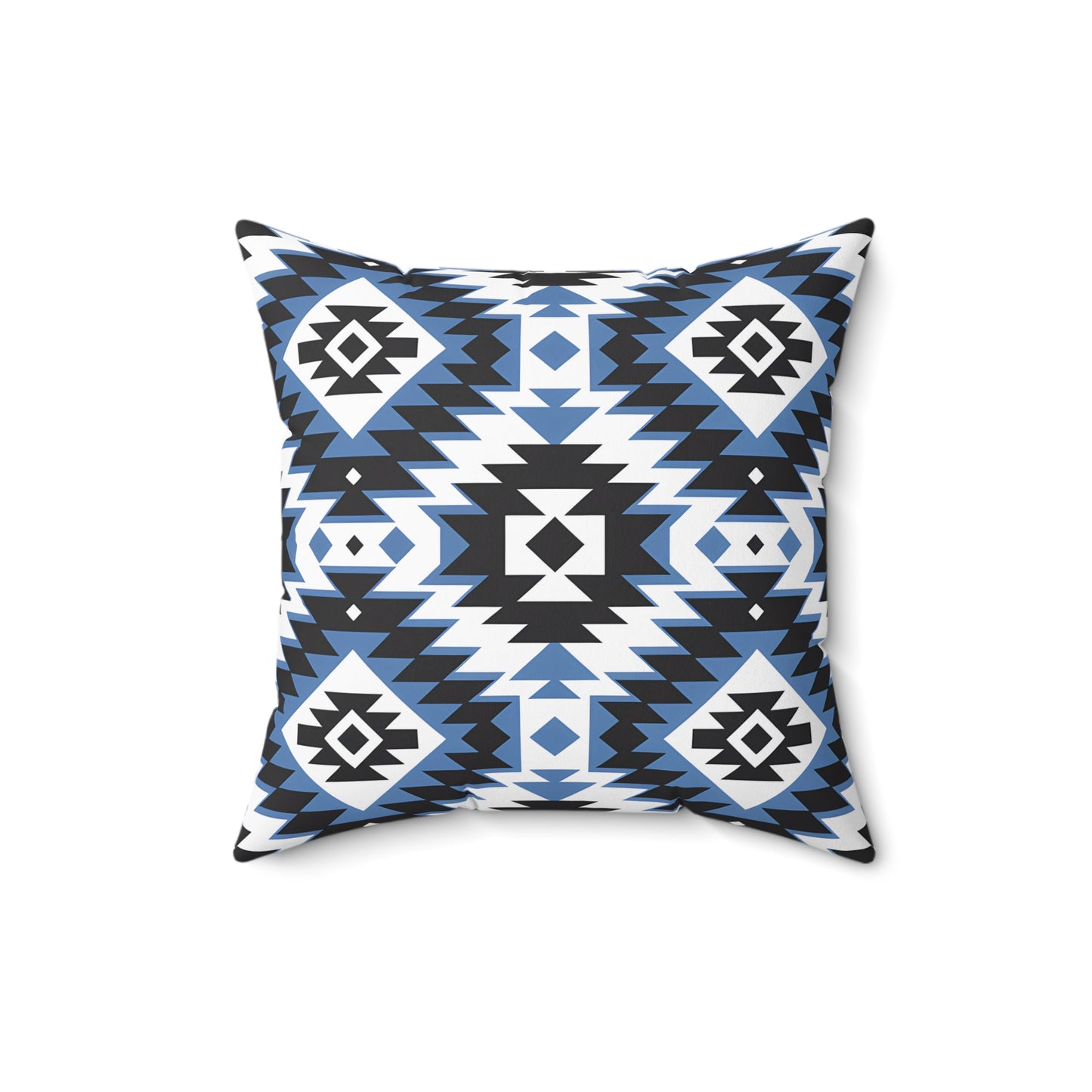 Aztec Pattern Decorative Pillow | Boho Home Decor | Blue Tribal Cushion for Living Room | Cozy Accent Pillow | Gift for Housewarming, - LOLA VEGAS ART